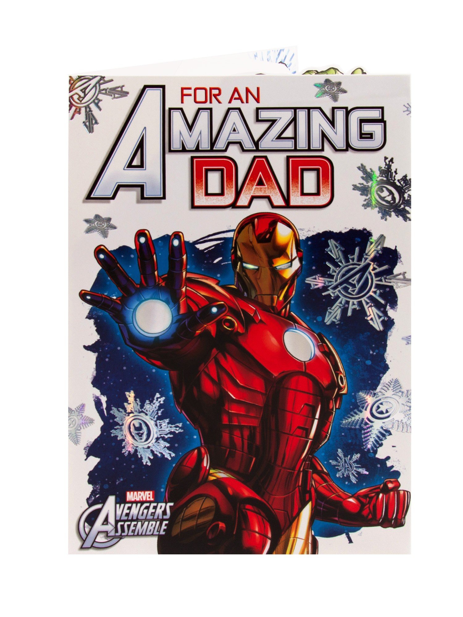 Marvel Avengers Assemble Iron Man Christmas Card - Perfect Superhero Gift for Dad, Father's Day & Holiday Celebrations
