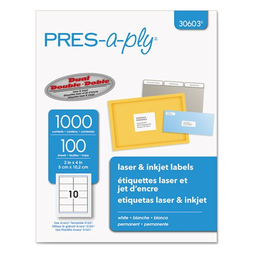 Laser Shipping Labels 2 x 4 Inches - 1000 White Self-Adhesive Address Labels for Packages, Envelopes & Mail - Perfect for Home Office, Small Business & Ecommerce Shipping