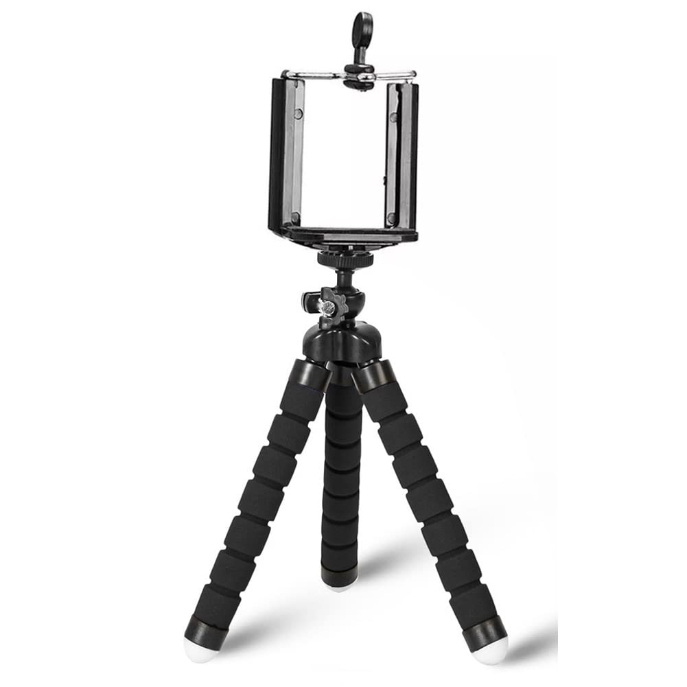 RajoNN Flexible Octopus Tripod for Phone & Mini Camera - Portable Phone Holder Stand with Sponge Grip, Clip Mount (Blue) - Perfect for Travel, Vlogging, and Hands-Free Photography