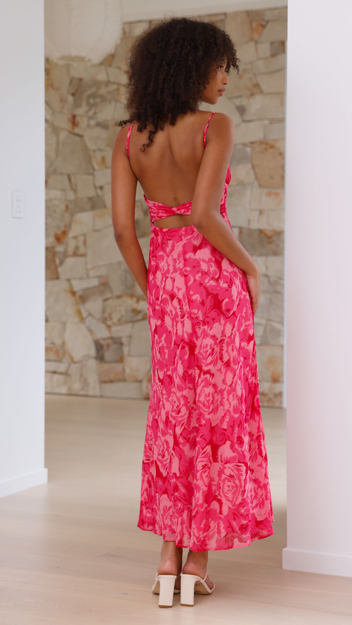 Margie Midi Dress - Floral Print Pink Summer Dress for Women | Casual & Party Wear | Perfect for Beach, Wedding & Date Night