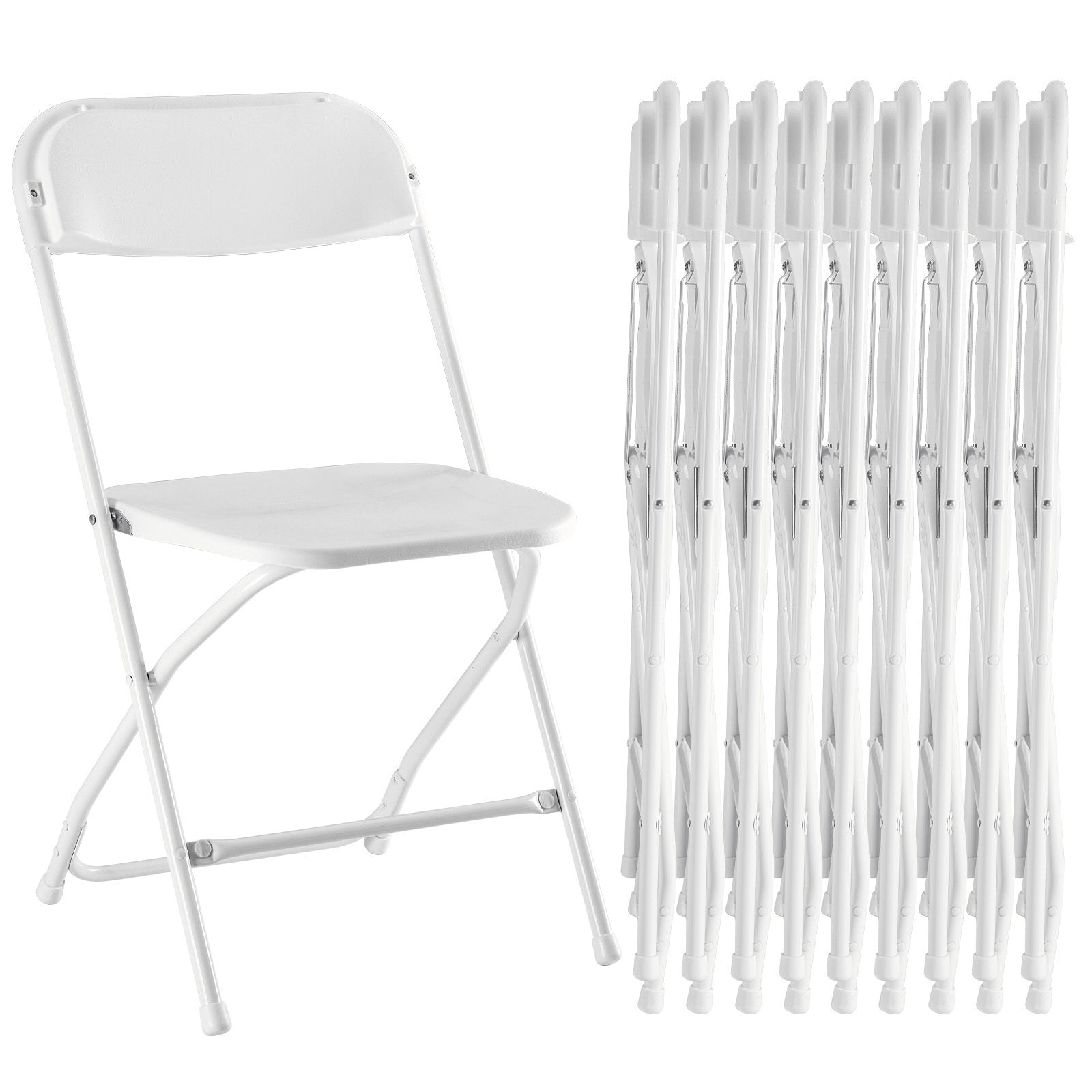 10 Pack Folding Chairs - Indoor & Outdoor Portable Stackable Chairs for Events, Offices, Weddings, Picnics, Restaurants - Perfect for Home, Camping, Beach, and Party Use