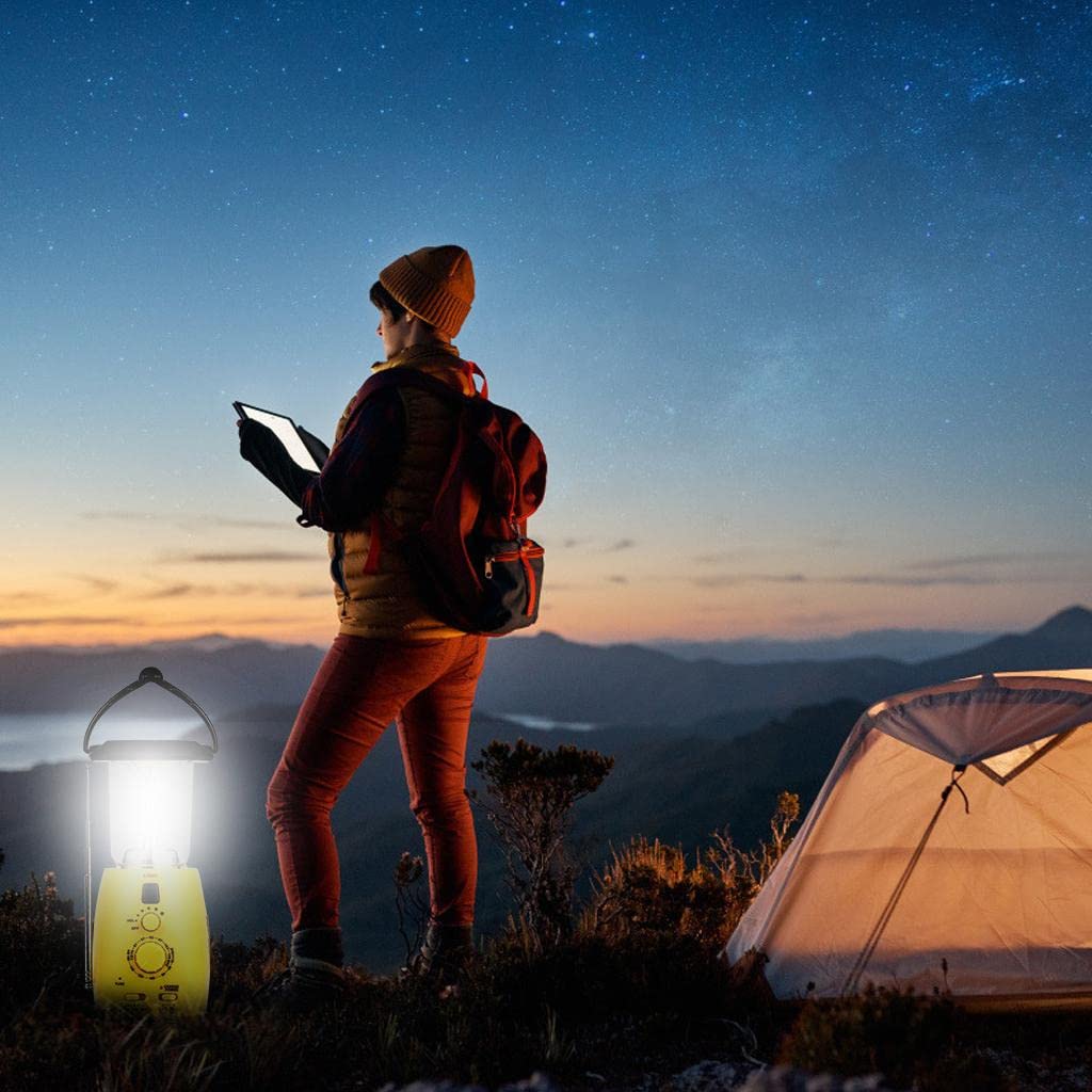 SAZ DEKOR Portable AM/FM Weather Emergency Radio with Solar & Hand Crank Power, LED Flashlight - Perfect for Camping, Hiking, Power Outages & Emergency Preparedness