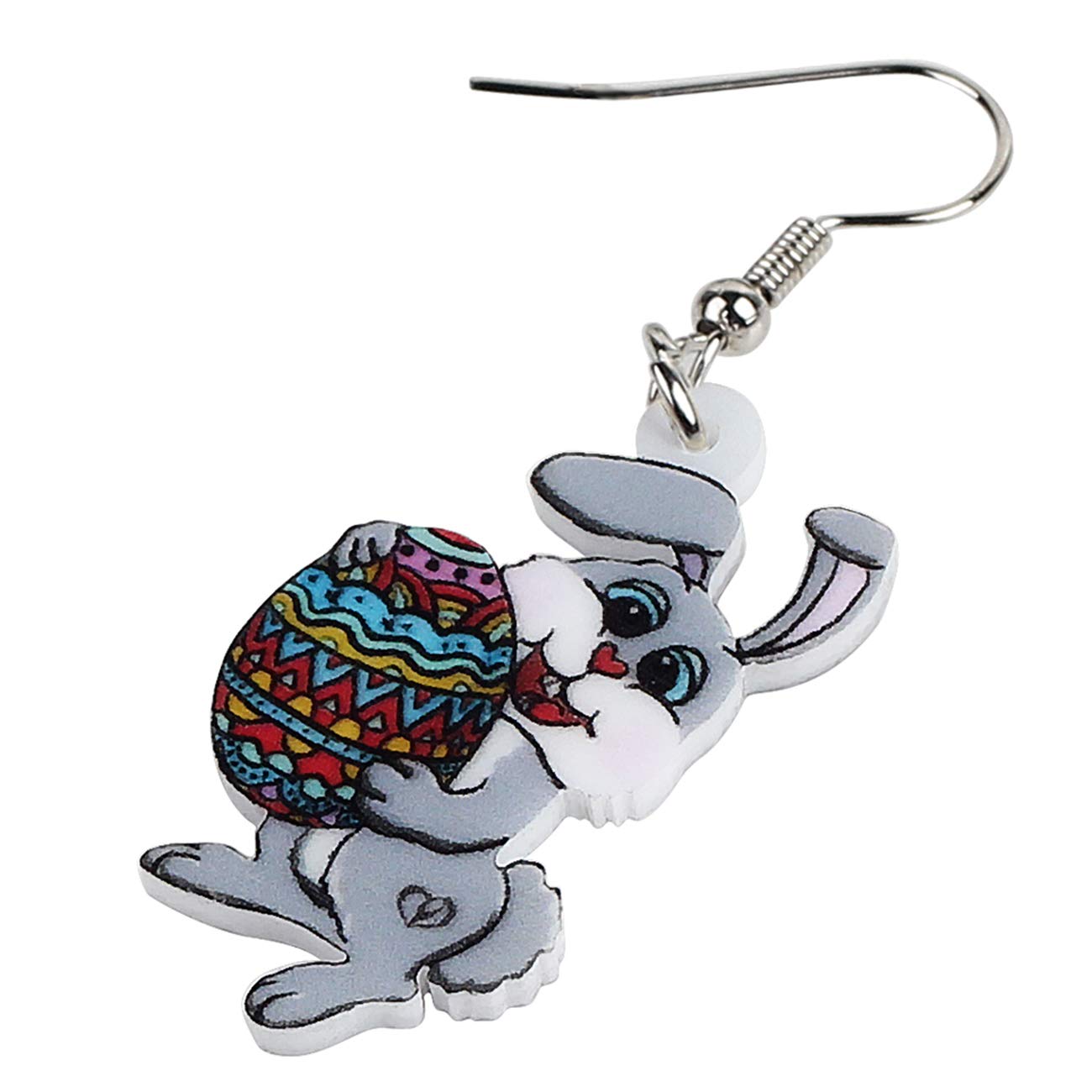 Doway Acrylic Easter Bunny Rabbit Earrings - Cute Drop Dangle Jewelry Gifts for Women, Girls - Funny Party Accessories & Spring Festival Decorations - Perfect for Easter Celebrations, Birthday Parties & Gift Giving
