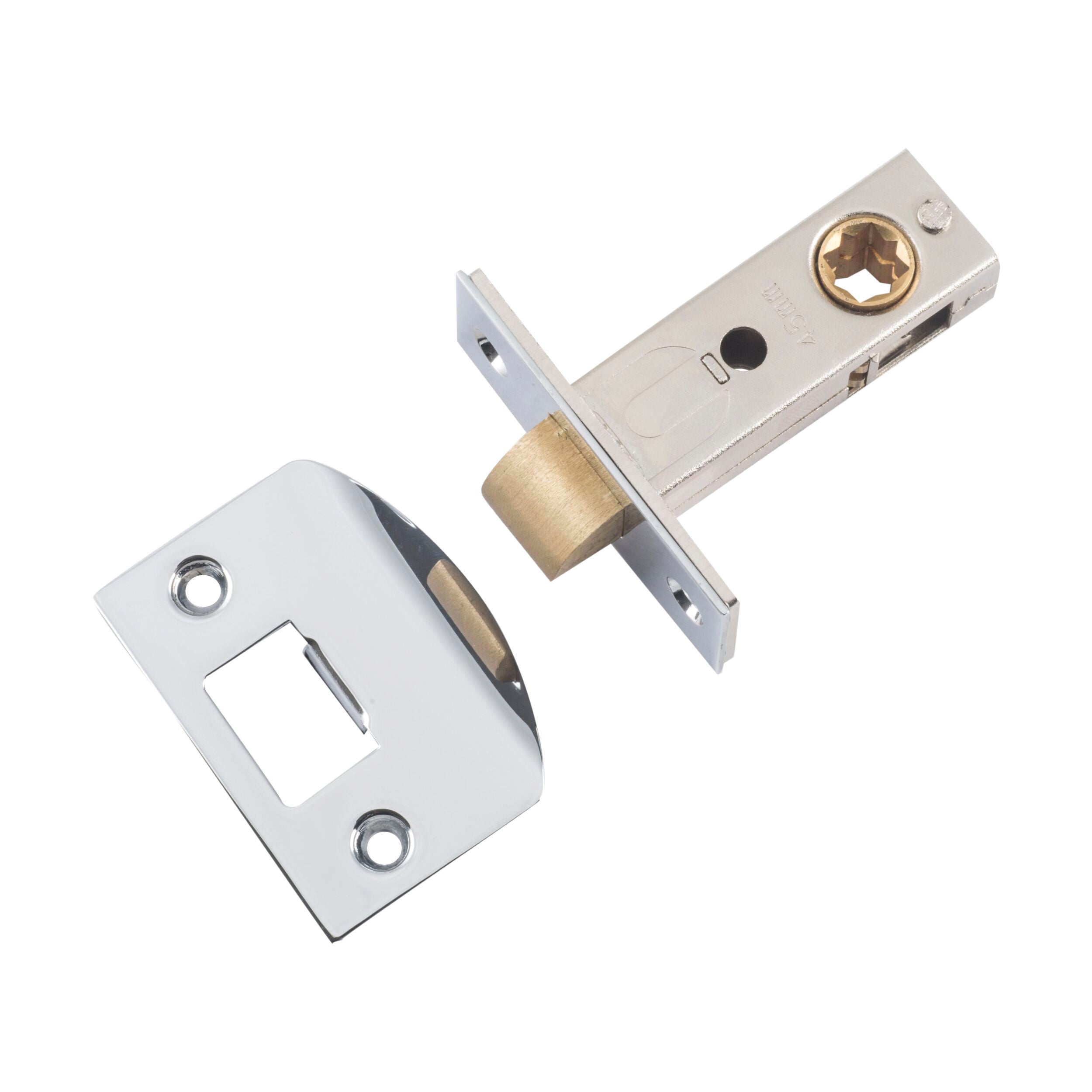 9579 Tube Latch Split Cam 'D' Striker - Chrome Plated Backset 45mm - Perfect for Cabinet Doors, Drawers & Furniture Hardware Installation