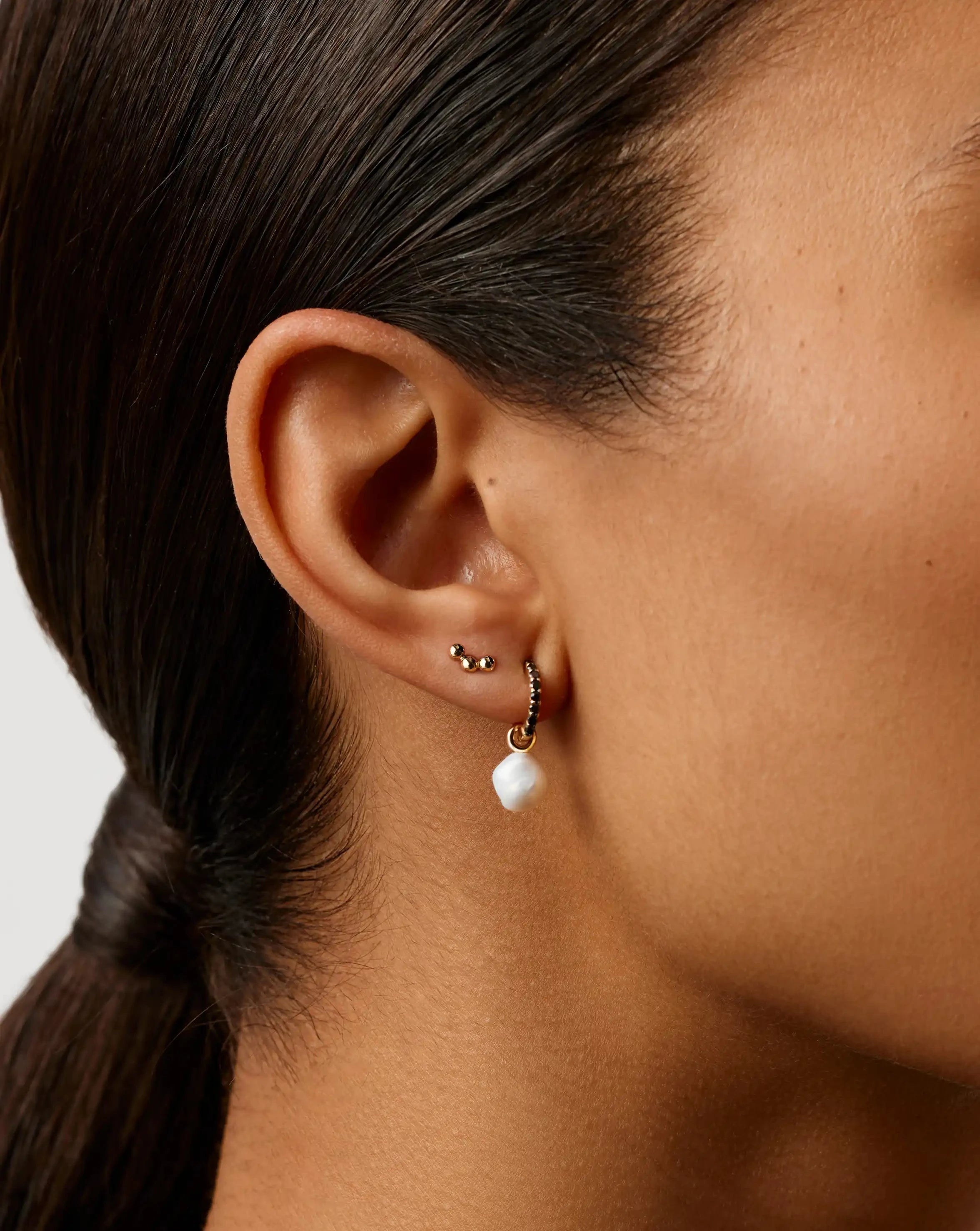 14k Solid Gold Single Stud Earrings for Women - Minimalist Fine Jewelry Trio Set | Perfect for Everyday Wear, Gifts & Special Occasions