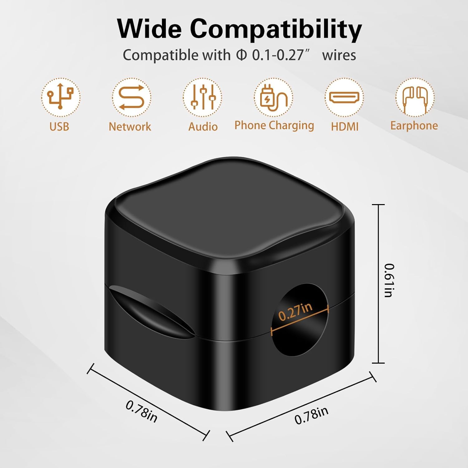 8 Pack Black Magnetic Cable Clips - Strong Adhesive Cord Organizer for Desk, Home Office & Car | Under Desk Cable Management, Wire Holder for Phone, Wall, Desktop & Nightstand - Perfect for Tidy Workspace & Charging Station Organization
