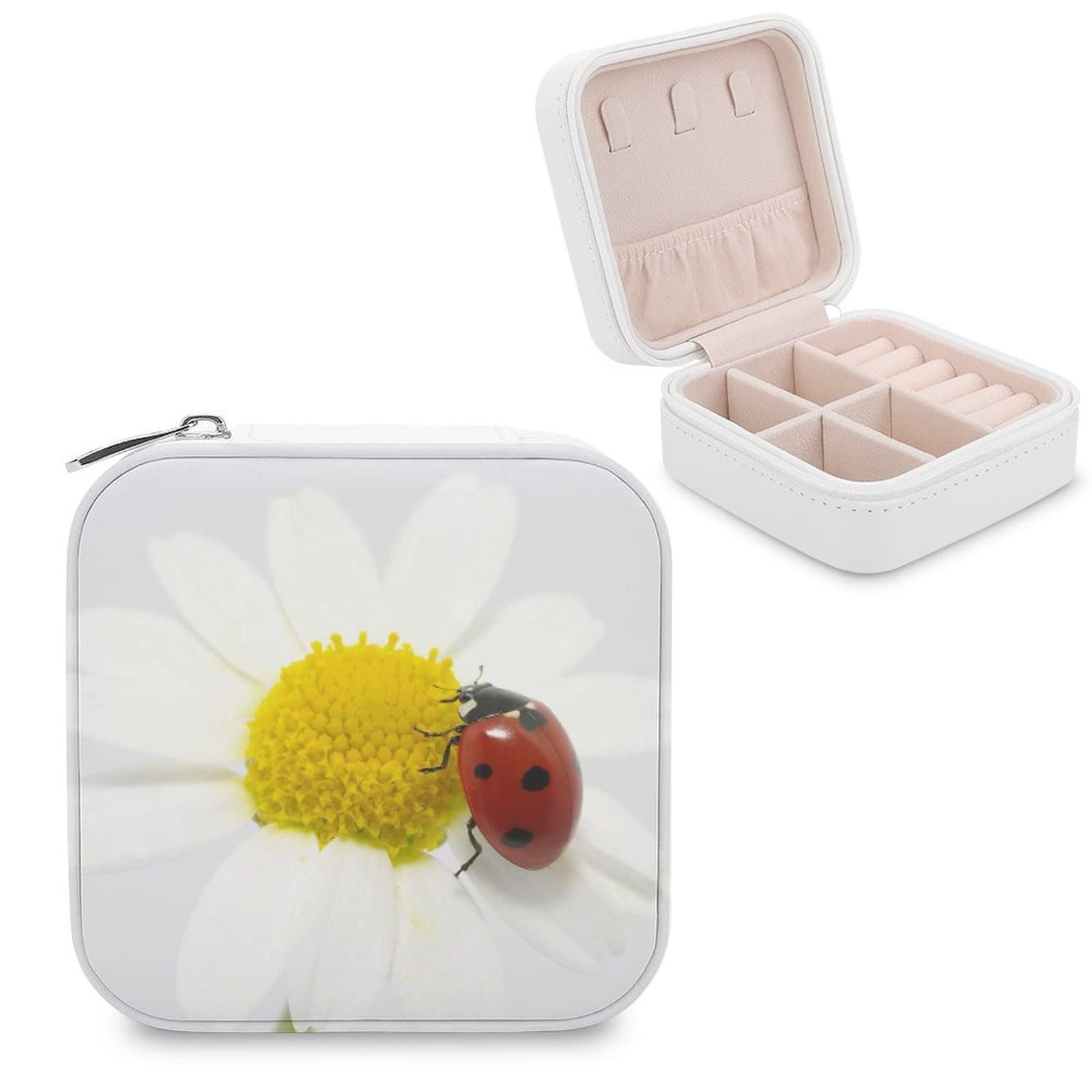Women's Small PU Leather Jewelry Box - Travel Jewelry Organizer Case with Storage Compartments for Rings, Earrings, Necklaces & Bracelets | Perfect for Travel, Home Display & Gift Giving