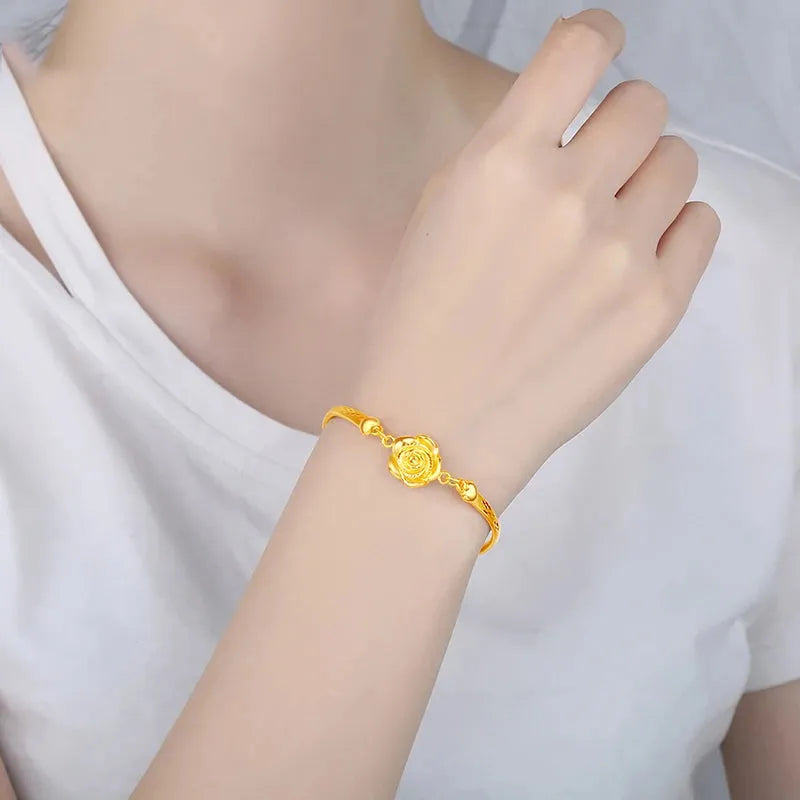 24K Pure Gold Bracelet - 999 Solid Real Gold Bangle with Butterfly Design, Classic & Trendy Jewelry for Women | Elegant Gift for Birthday, Anniversary & Special Occasions | 2023 New Collection