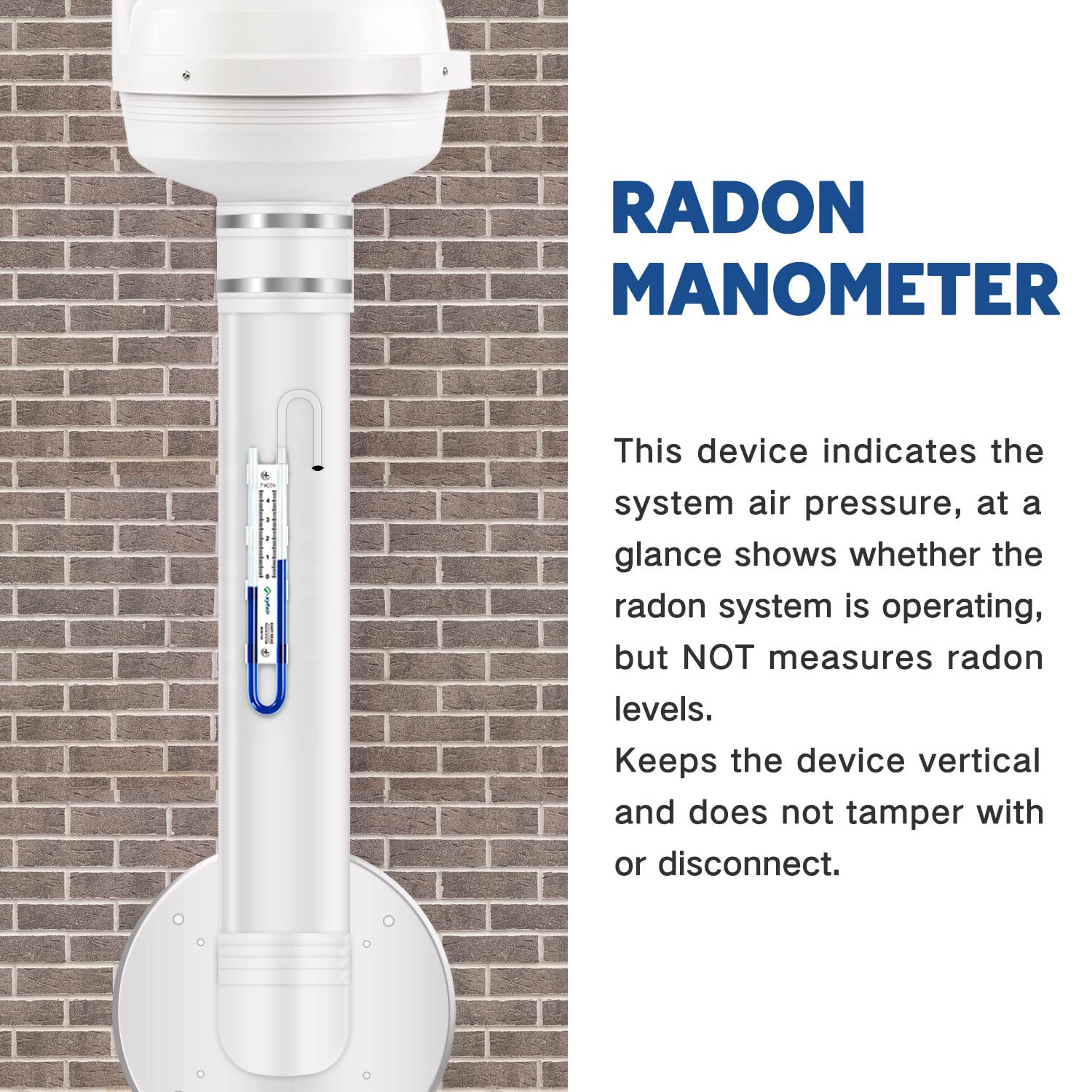 XYF Air Easy Read Manometer - U-Tube Air Pressure Gauge (Blue) | Accurate HVAC & Tire Pressure Measurement Tool for Automotive, Industrial & Home Use