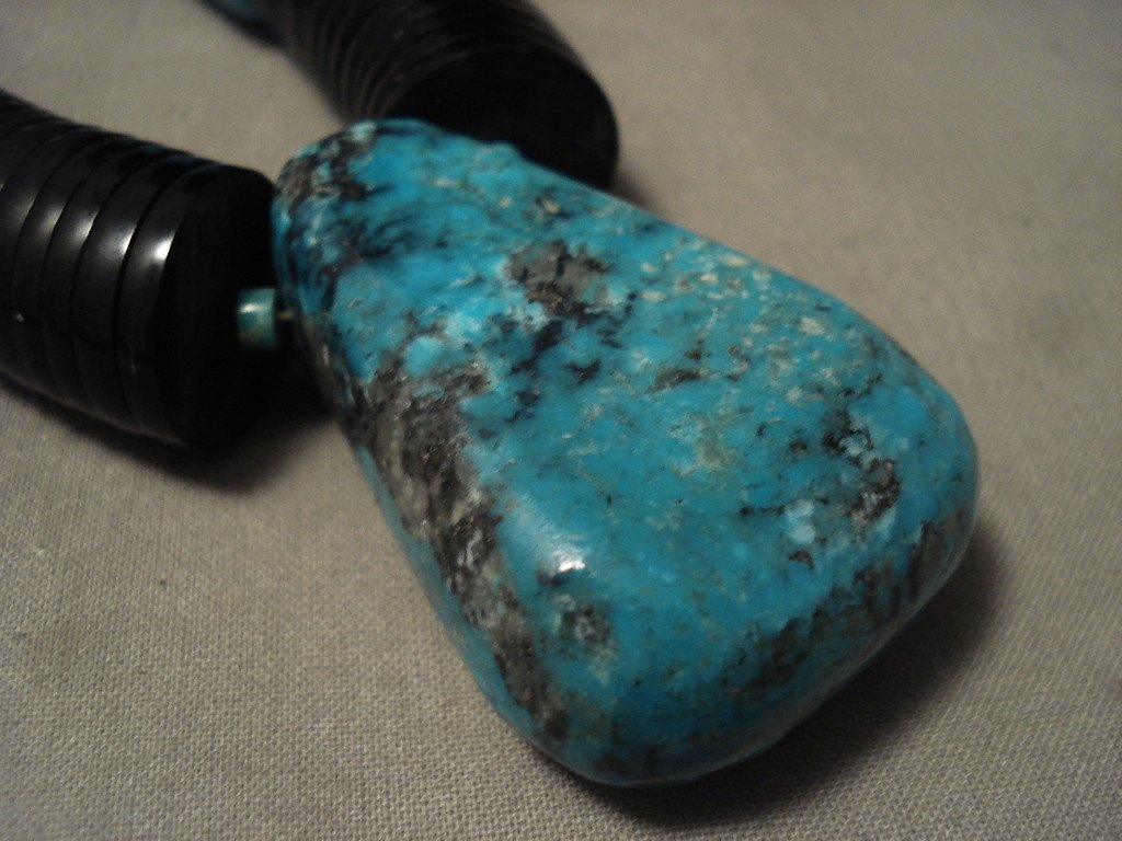 189 Grams Huge Santo Domingo Spiderweb Chunk Turquoise Necklace - Handmade Native American Jewelry for Women, Boho Chic Statement Piece | Perfect for Festivals, Weddings & Special Occasions