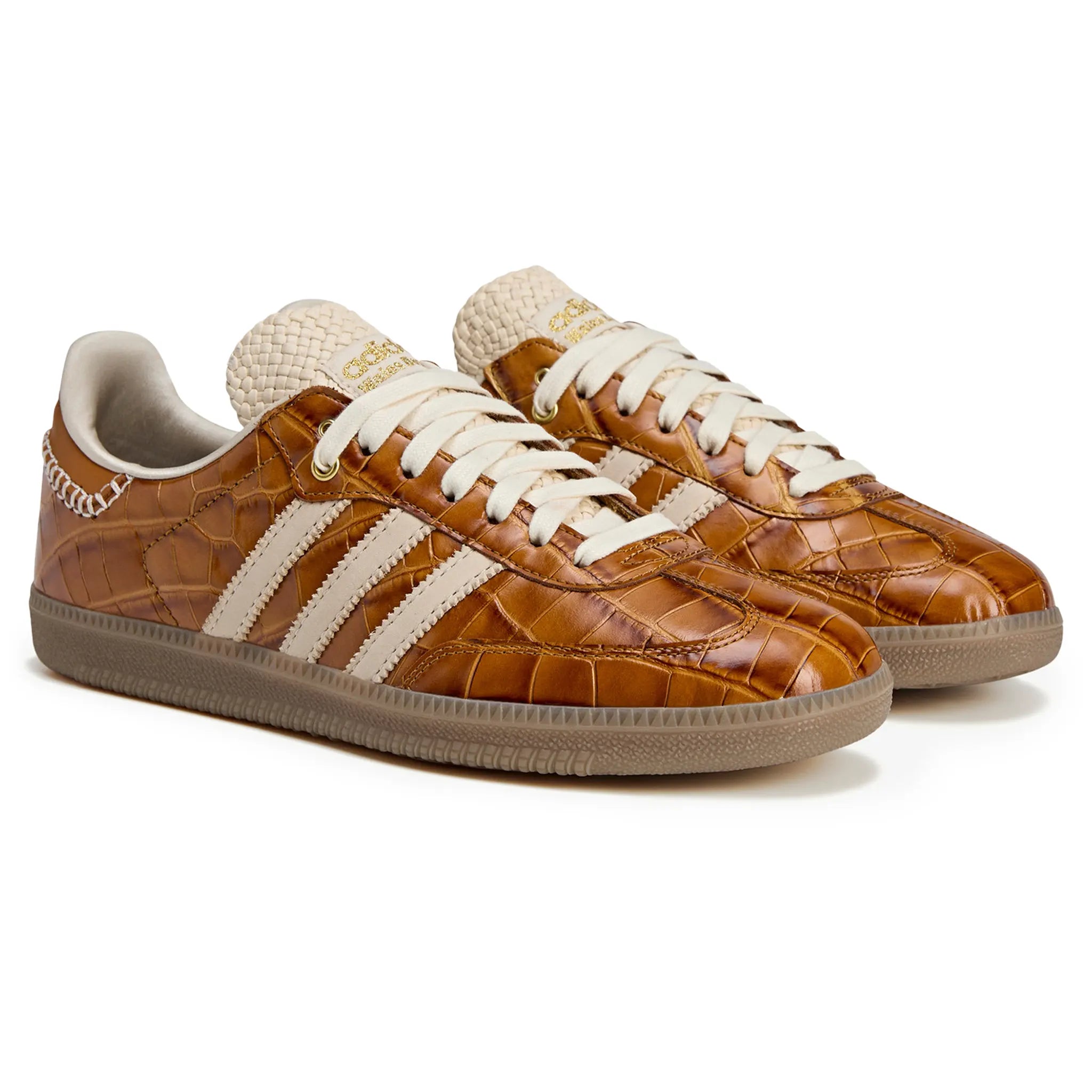 Adidas Samba Wales Bonner Brown Crocodile Leather Sneakers - Stylish & Comfortable for Casual Wear, Street Style & Everyday Fashion