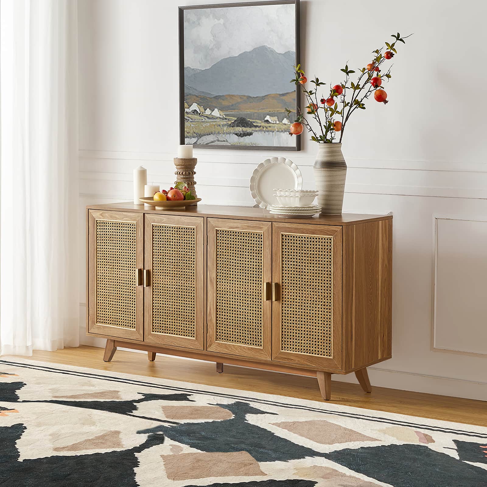 65 Inch TV Stand Console Table with Storage - Modern Entertainment Center for Living Room, Bedroom & Home Theater