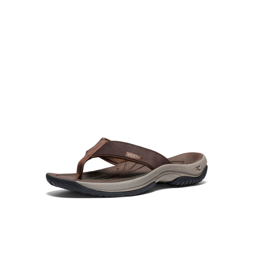 Men's Kona Leather Flip Flops - Comfortable Sandals for Beach, Pool & Casual Wear | Java/Dark Earth Color Options | Summer Outdoor Slides