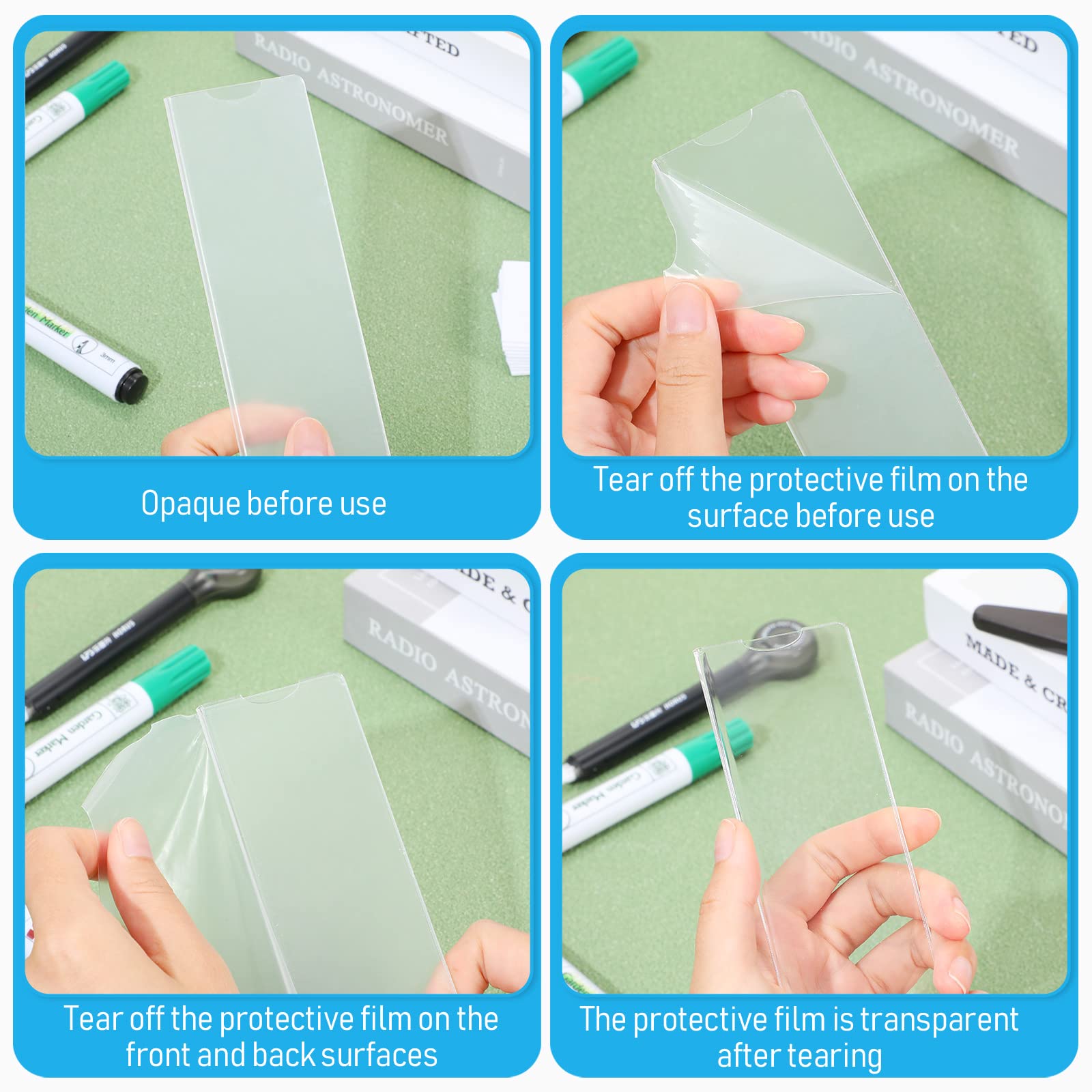 2-Pack Clear Acrylic Wall Name Plate Holders - 8 Inch Horizontal Plastic Sign Frames with Adhesive Tape for Office, Home & Classroom - Perfect for Door Nameplates, Desk Signs & Display Trays (30 Sets) - Ideal for Professional Offices, School Classrooms & Home Organization