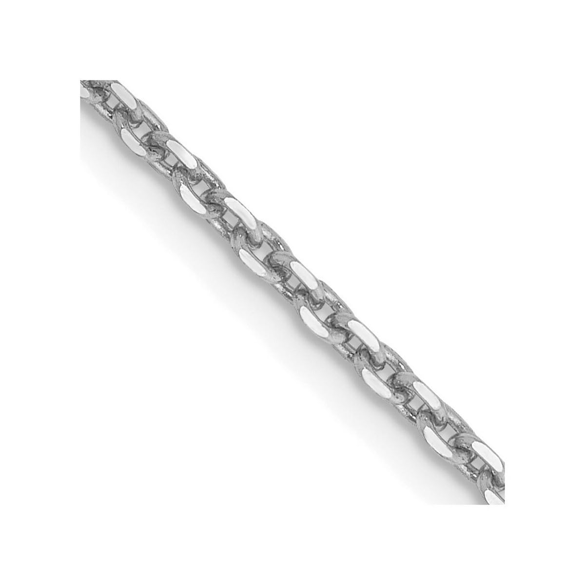 14K Solid Gold D-Cut Cable Chain Necklace for Women & Men - White Gold, 16-30 Inch Lengths | Elegant Layering & Everyday Wear Jewelry