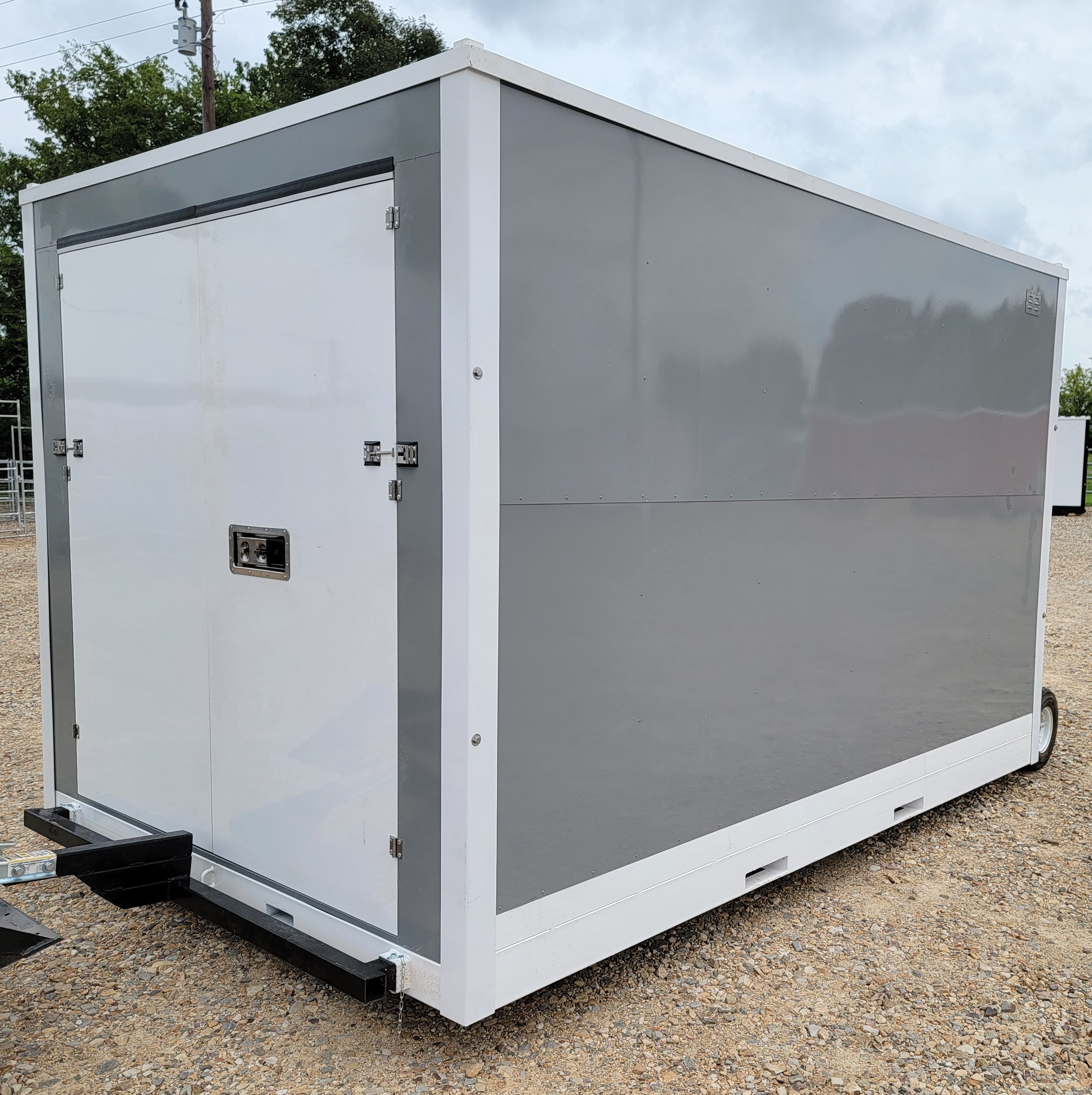8'x12' Single Door Portable Storage Shed - Relocatable Steel Container Building for Outdoor Storage, Backyard, and Workspace Organization