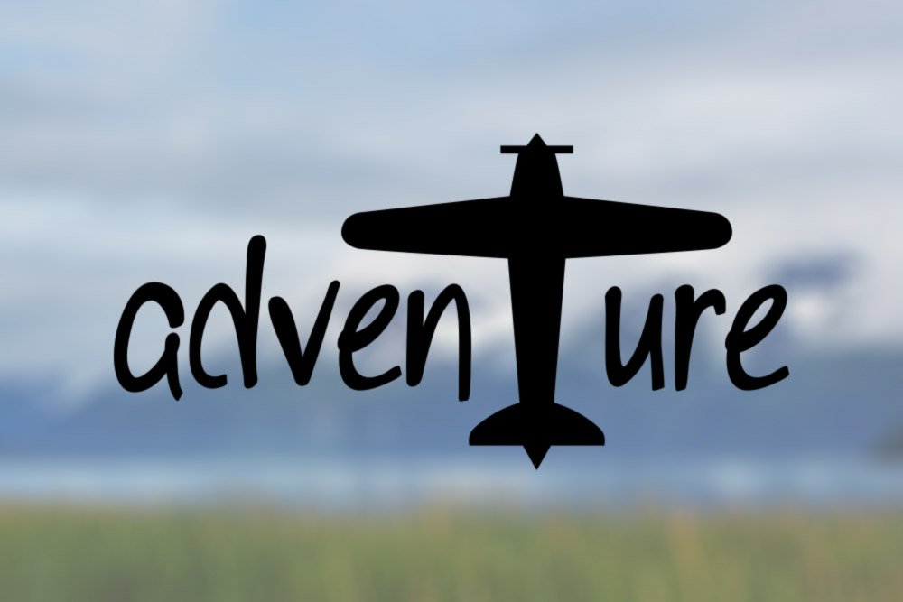 Adventure Travel Airplane Vinyl Decal Sticker for Car, Truck, Laptop - Multiple Sizes Available - Perfect for Outdoor Enthusiasts & Travel Lovers