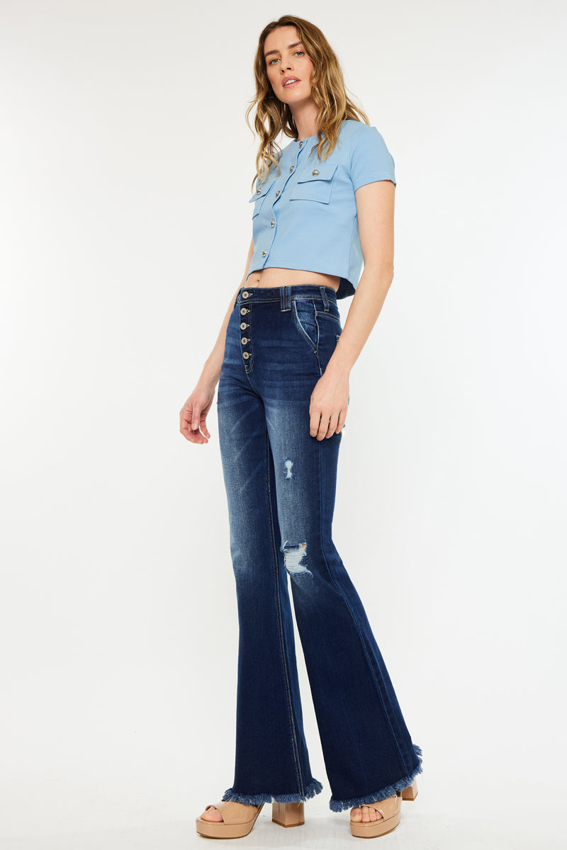 Sian High Rise Flare Jeans for Women - Vintage 70s Inspired Stretch Denim Pants - Perfect for Casual Outfits, Date Nights & Retro Fashion Looks
