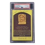Lou Boudreau Autographed 4x6 Cleveland HOF Plaque Card with PSA/DNA Certification #85027792 - Perfect for Baseball Memorabilia Collectors and Cleveland Indians Fans Display