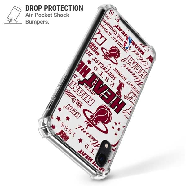Officially Licensed NBA Miami Heat Historic Blast Clear Phone Case for iPhone XR - Durable Protective Cover for Basketball Fans & Sports Enthusiasts
