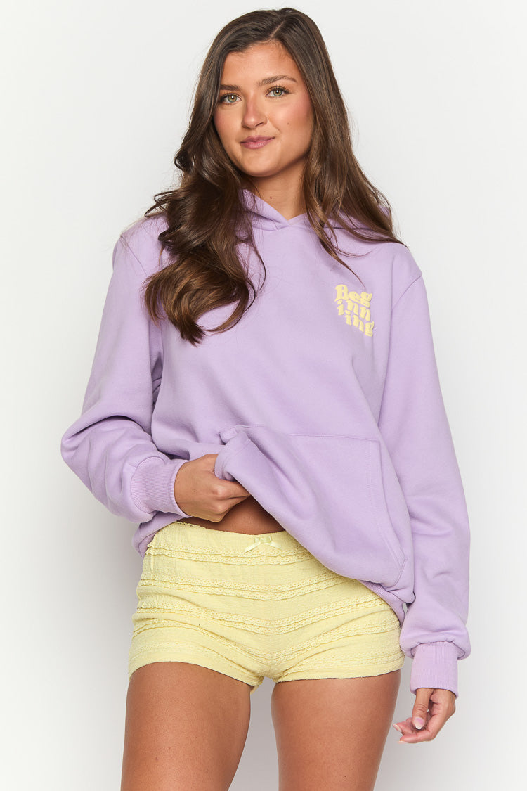 Cozy Purple Snuggle Bubble Hoodie for Women - Soft Fleece Pullover with Pockets | Perfect for Lounge Wear, Winter Outfits & Casual Fashion