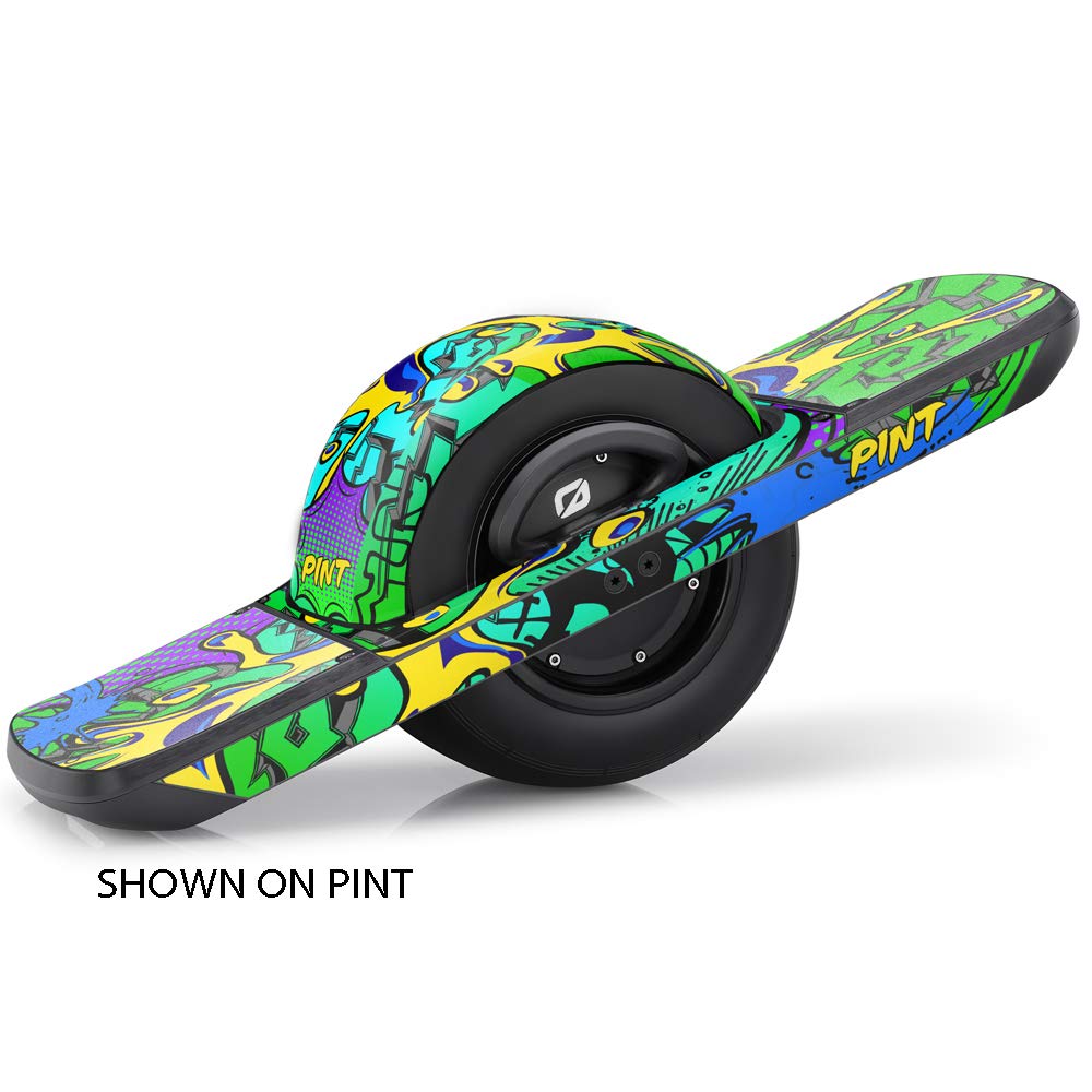 OneWheel Pint Graphics Kit - Zany Green Design Rail & Fender Decals with Grip Tape | Earth Surf Designs by Senge Graphics Inc. | Perfect for Customizing Your Electric Skateboard & Street Surfing Adventures