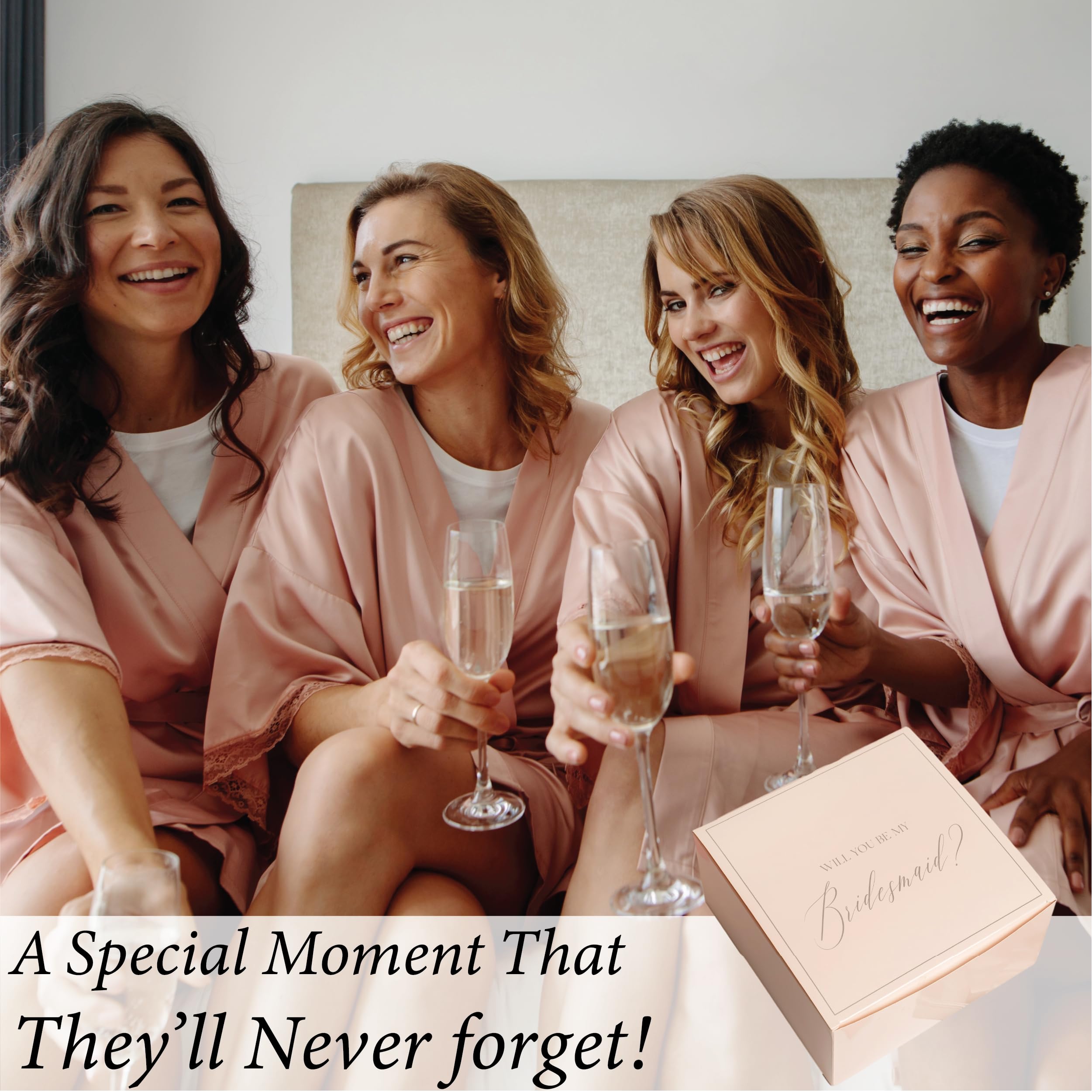 Will You Be My Bridesmaid Proposal Gift Box Set - 6 Piece Wedding Party Proposal Kit (5 Pink Bridesmaid Boxes + 1 Maid of Honor Box) - Perfect for Bridal Shower, Bachelorette Party & Wedding Proposal Gifts
