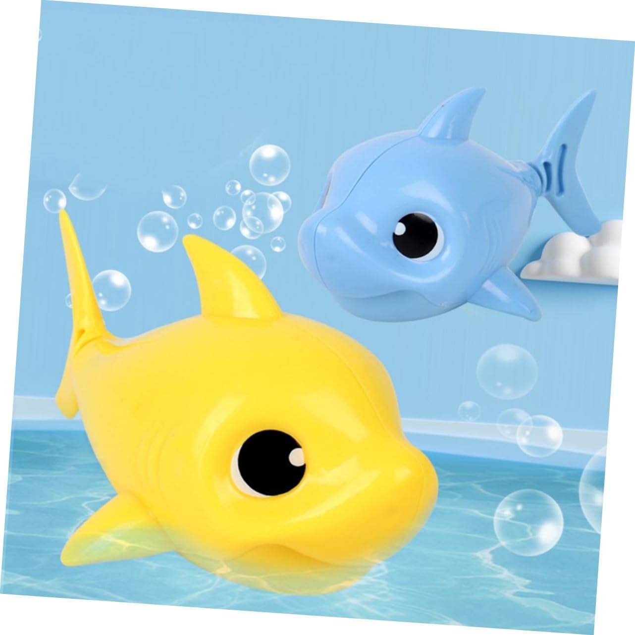 BRIGHTFUFU 4 Pack Wind-Up Swimming Fish Bath Toys - Fun Clockwork Floating Shower Toys for Kids & Toddlers | Bathtub, Pool, Water Playtime