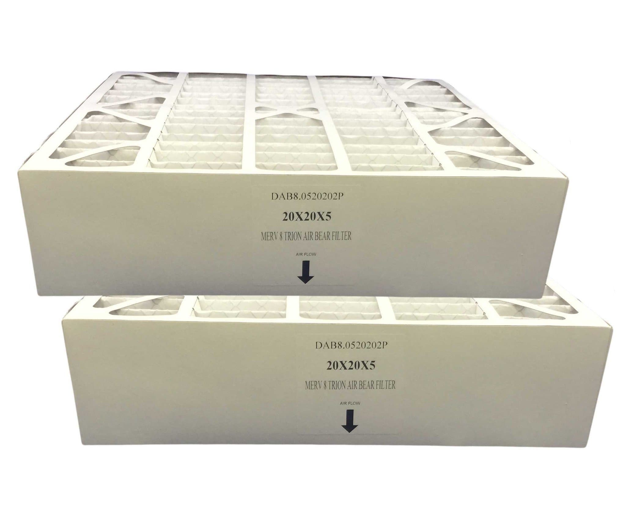 Trion Air Bear Supreme 20x20x5 MERV 13 Air Filter (2 Pack) - Compatible with HVAC Systems - High Efficiency Dust & Pollen Removal for Home & Office Use