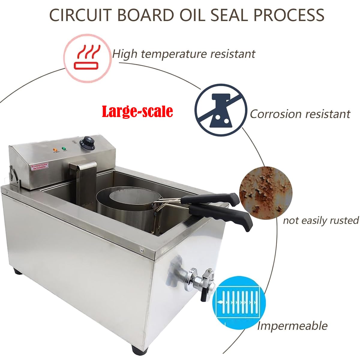 INTSUPERMAI 110V 2000W 22L Commercial Electric Deep Fryer - Stainless Steel Industrial Funnel Cake & Donut Maker with Temperature Control & 2 Removable Baskets - Perfect for Restaurants, Food Trucks, and Carnival Snack Businesses