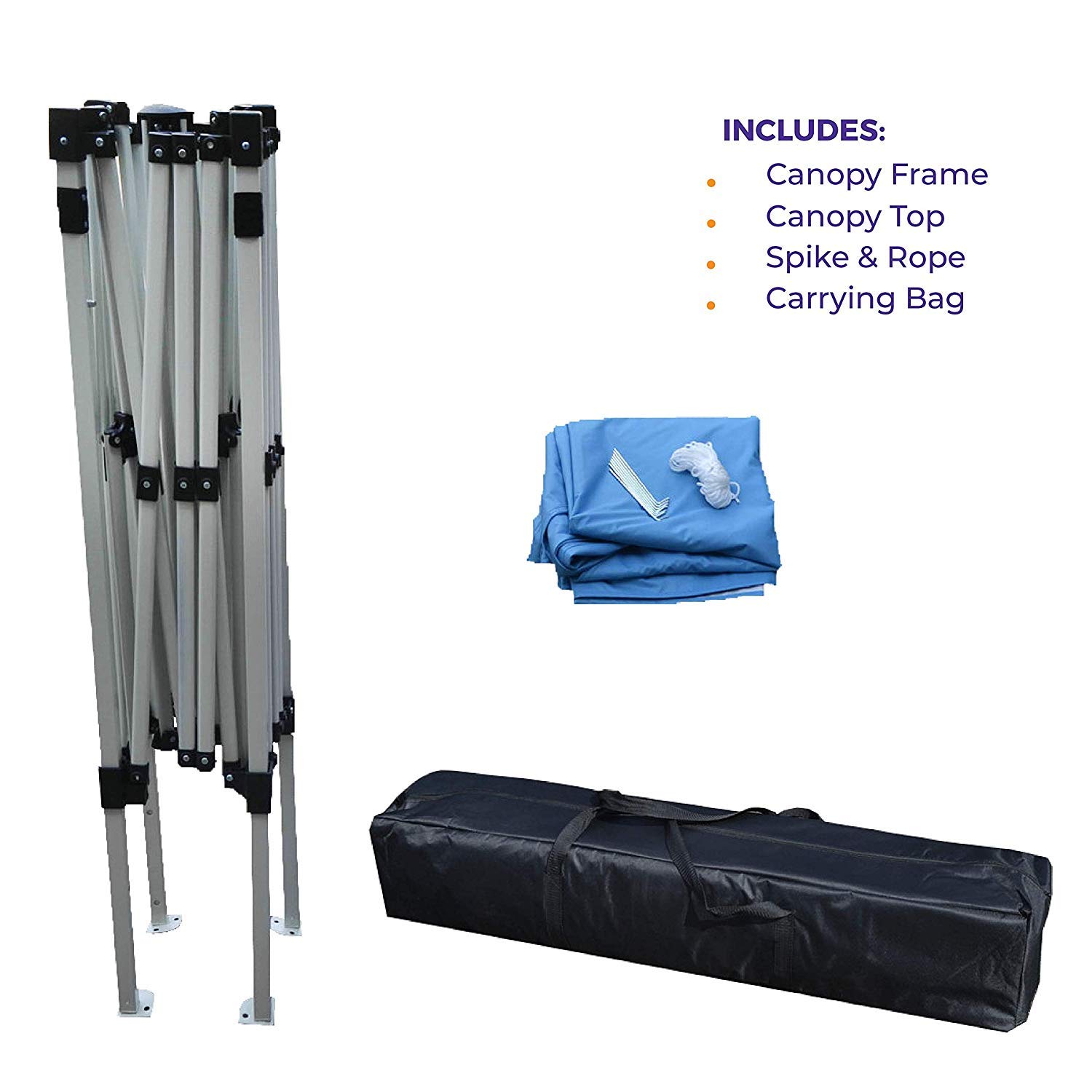 Impact Canopy 283010003 Slant Leg Canopy with One Sidewall - 10x10 ft Blue Outdoor Pop Up Tent for Parties, Events, and Camping - Weather Resistant Instant Shelter for Backyard, Beach, and Tailgating