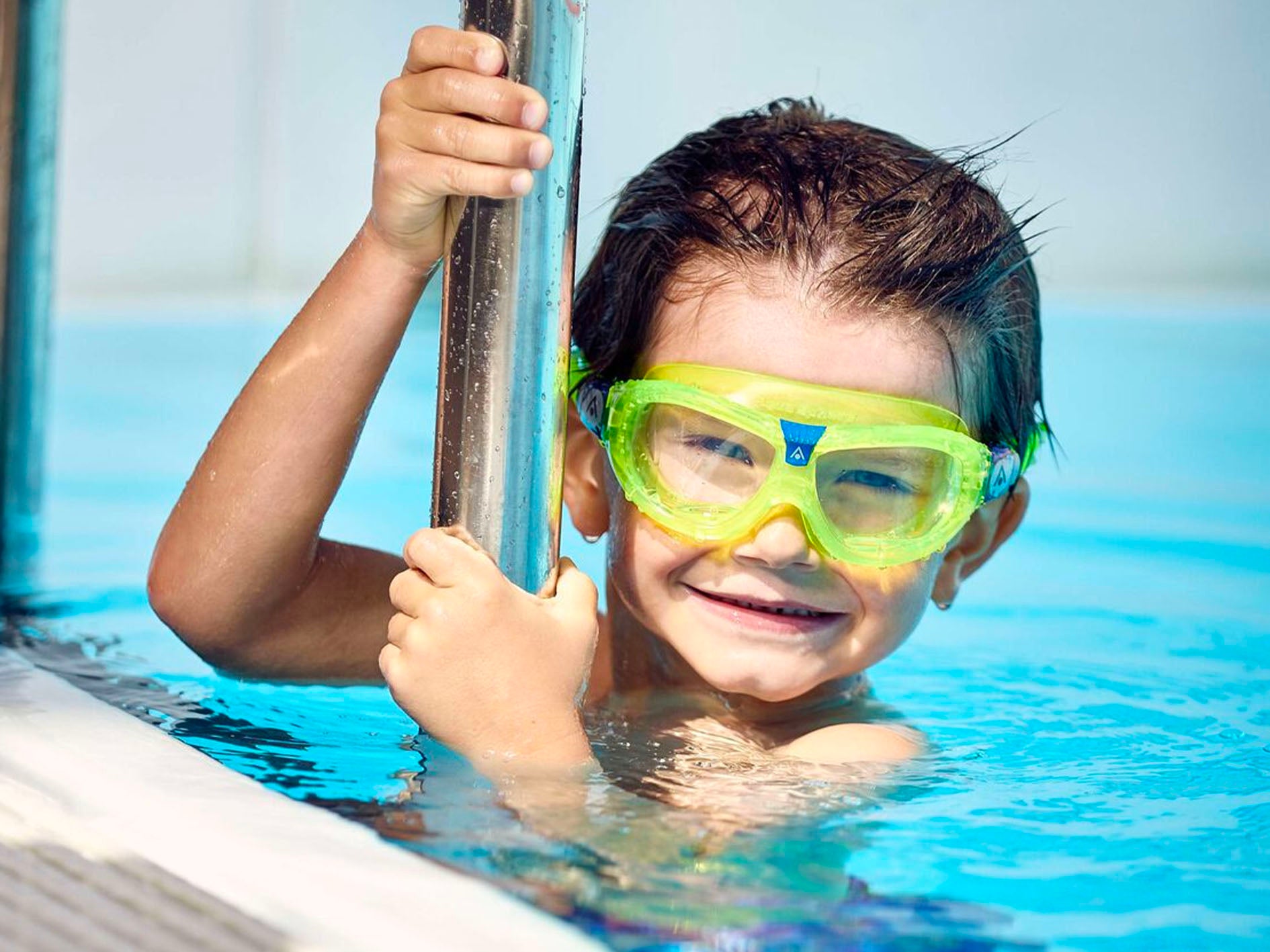 Aqua Sphere Junior Seal Kid 2 Bright Green Swimming Goggles for Kids - Comfortable & Anti-Fog Swim Gear for Pool, Beach & Water Sports