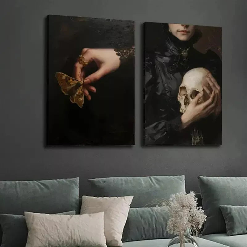 2-Piece Gothic Style Decorative Canvas Painting - 50x75cm Framed Wall Art, High-Quality Print, 100% Australian Made, Ready to Hang - Perfect for Living Room, Bedroom & Office Decor