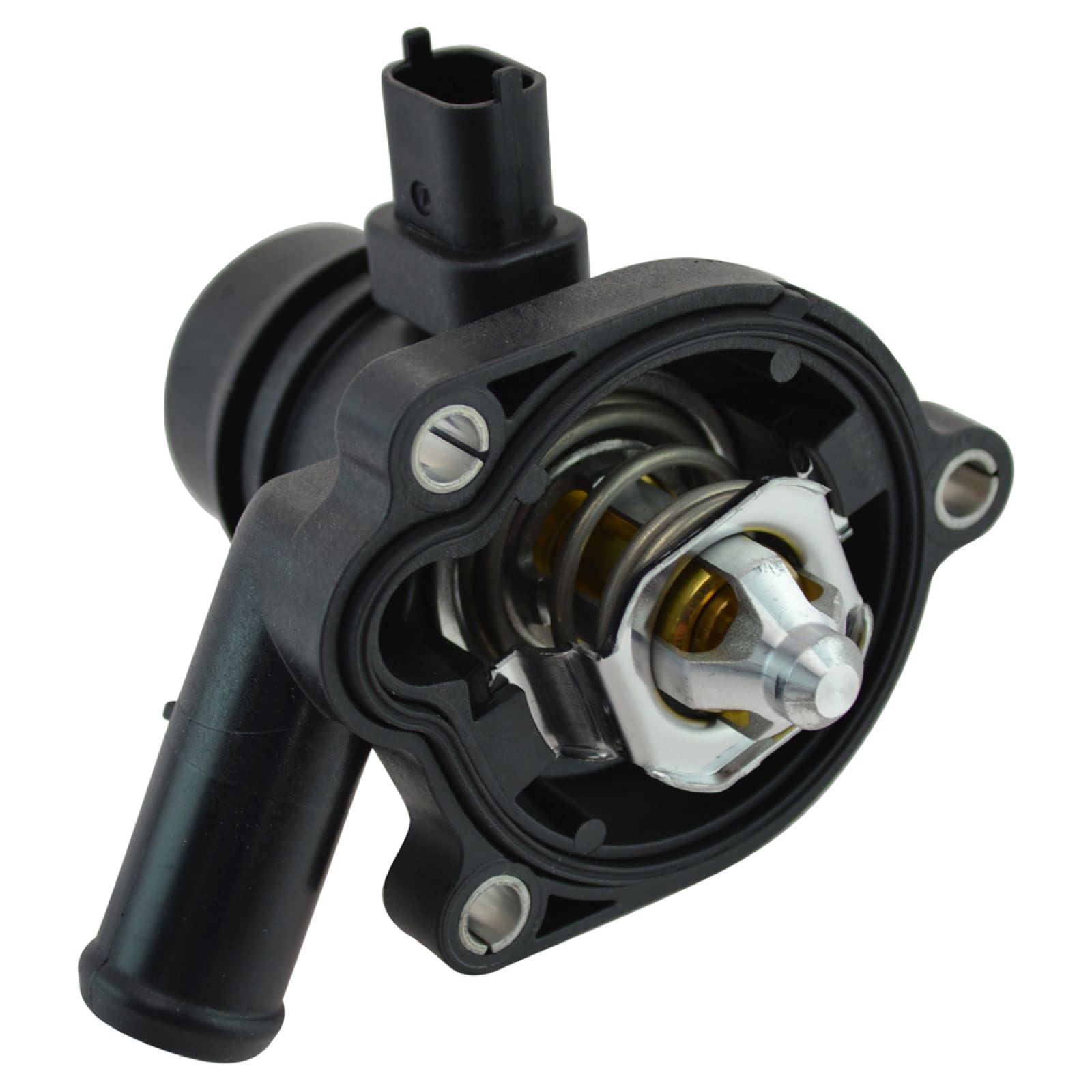 TRQ Thermostat Coolant Housing Water Outlet Replacement for Chevy Buick 1.4L Engine - Perfect for Engine Cooling System Repair & Maintenance