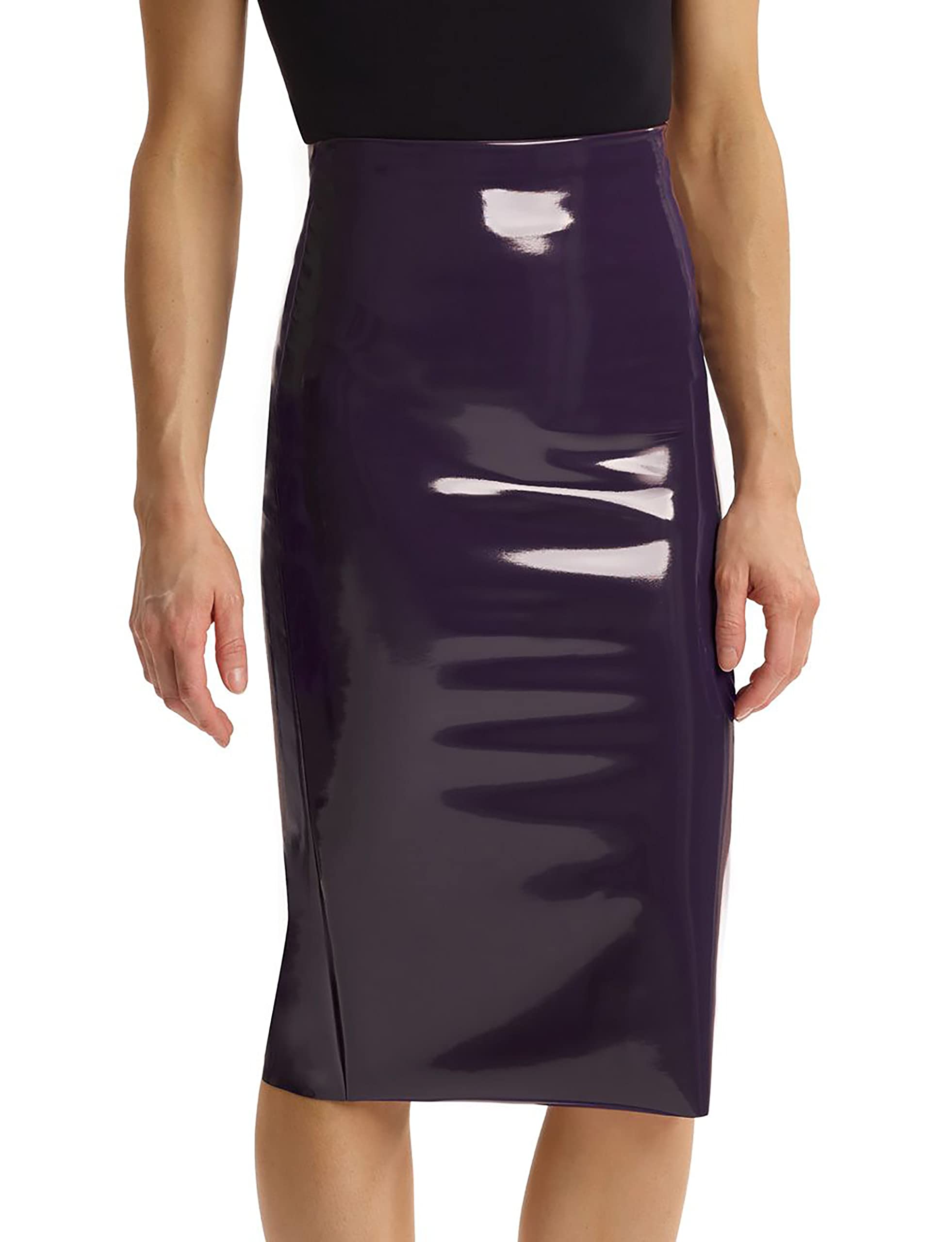 Commando® Women's Shiny Midi Skirt - Stretchy High Waist Bodycon Skirt for Party, Club & Date Night | Size S