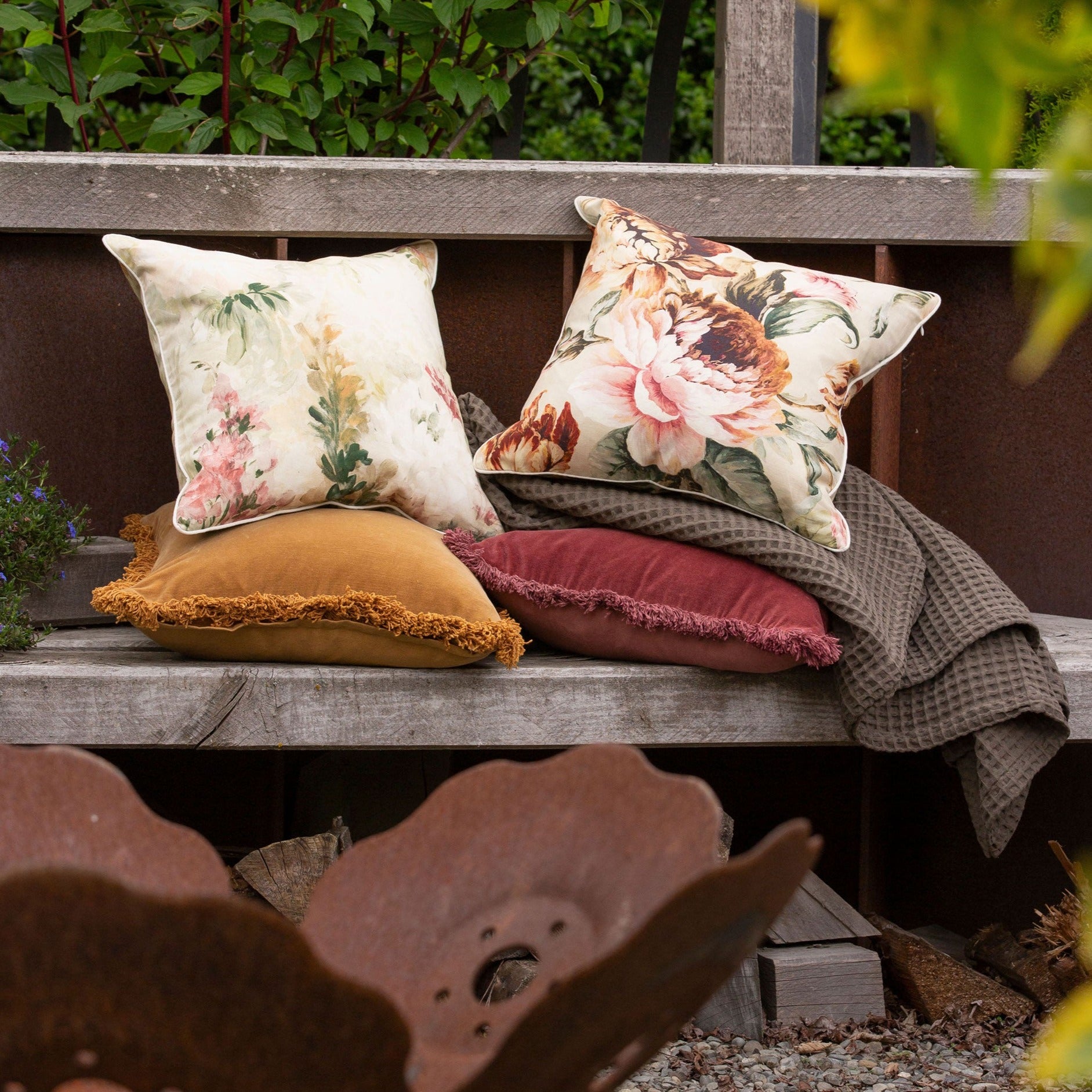 MM Linen Giverny 50x50cm Linen Cotton Blend Cushion Cover - Perfect for Sofa, Bed, and Home Decor