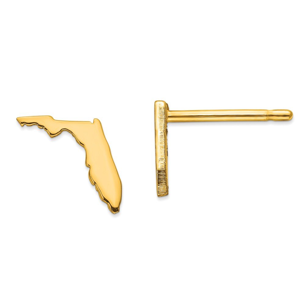 14K Gold Plated AK Small State Stud Earrings - Dainty & Elegant Jewelry for Women, Perfect for Everyday Wear, Parties & Gifts