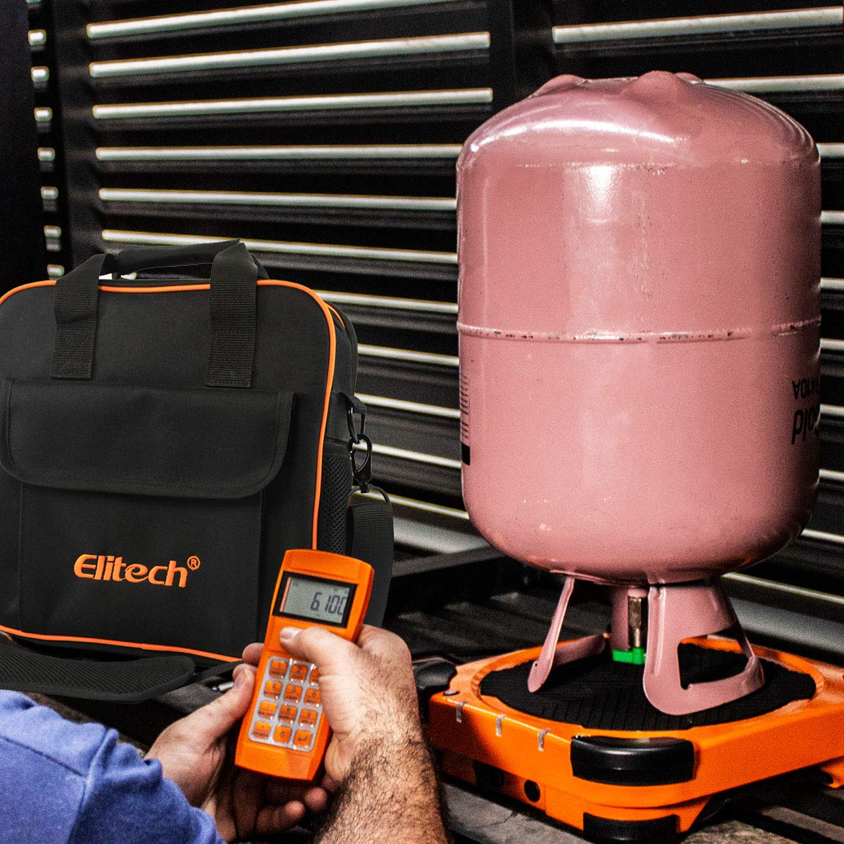 Elitech LMC-310A Wireless HVAC Refrigerant Scale - 330lbs Digital Freon Weighing Device with Remote Control & Auto Open/Stop Charging Valve | Perfect for AC Repair, Refrigerant Recovery & HVAC Maintenance
