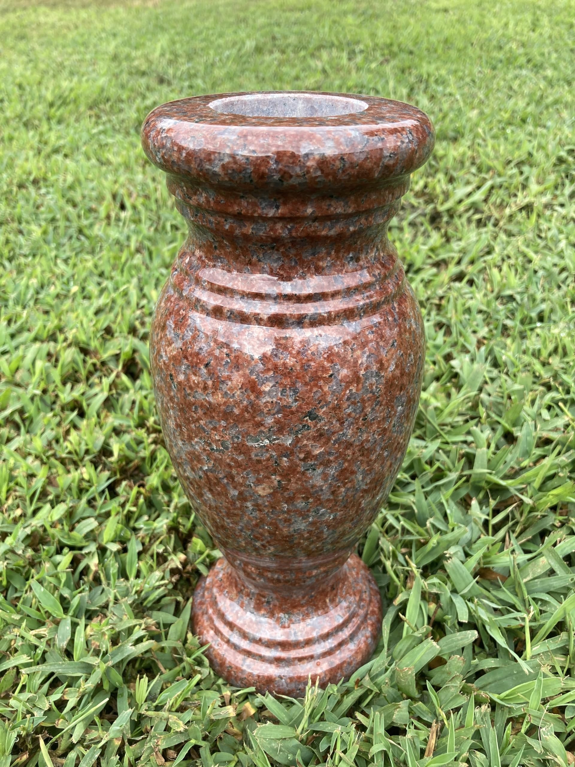 Handcrafted Polished Turned Granite Vase 4