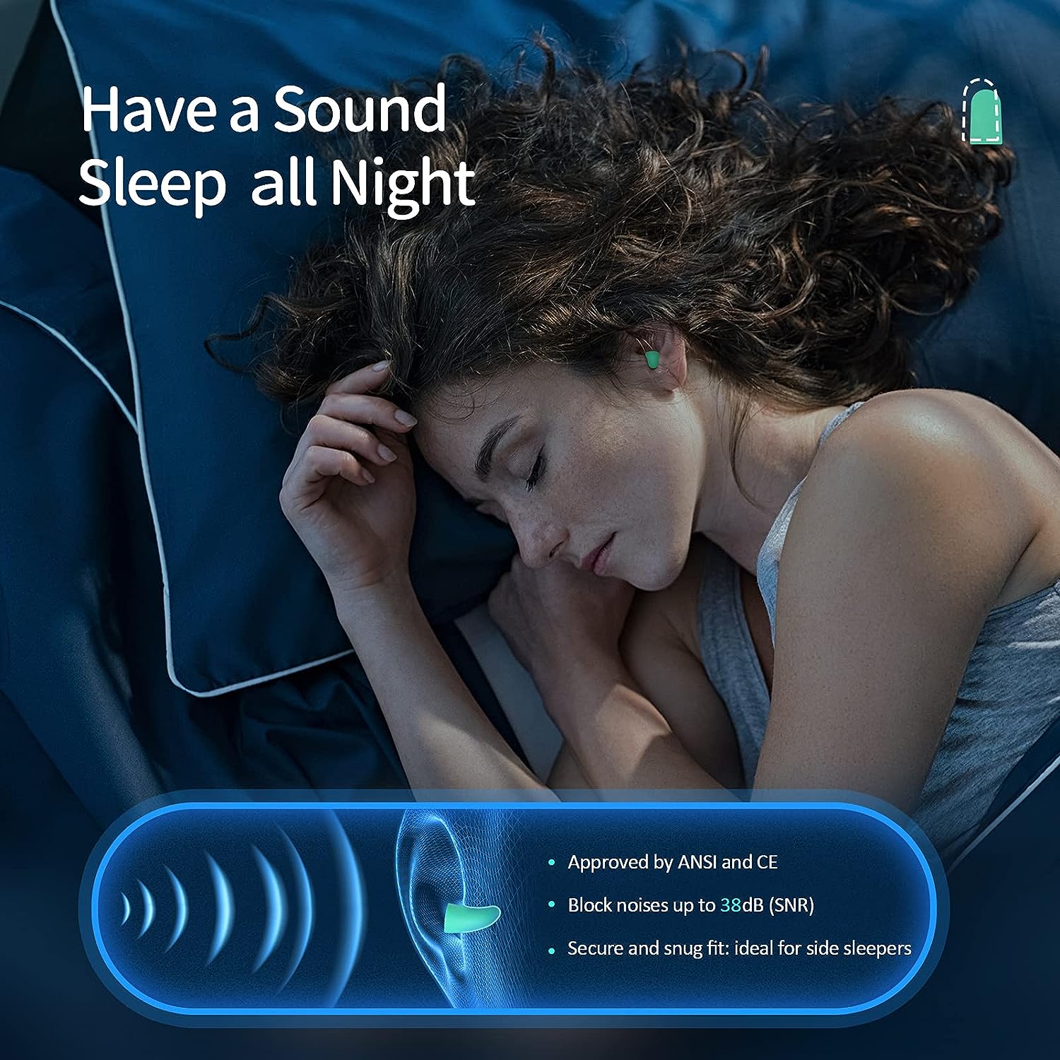 MPOW HP133B Ultra Soft Foam Earplugs - 60 Pairs Noise Cancelling Ear Plugs with 38dB SNR for Sleeping, Studying, Travel & Work - Comfortable & Reusable Hearing Protection