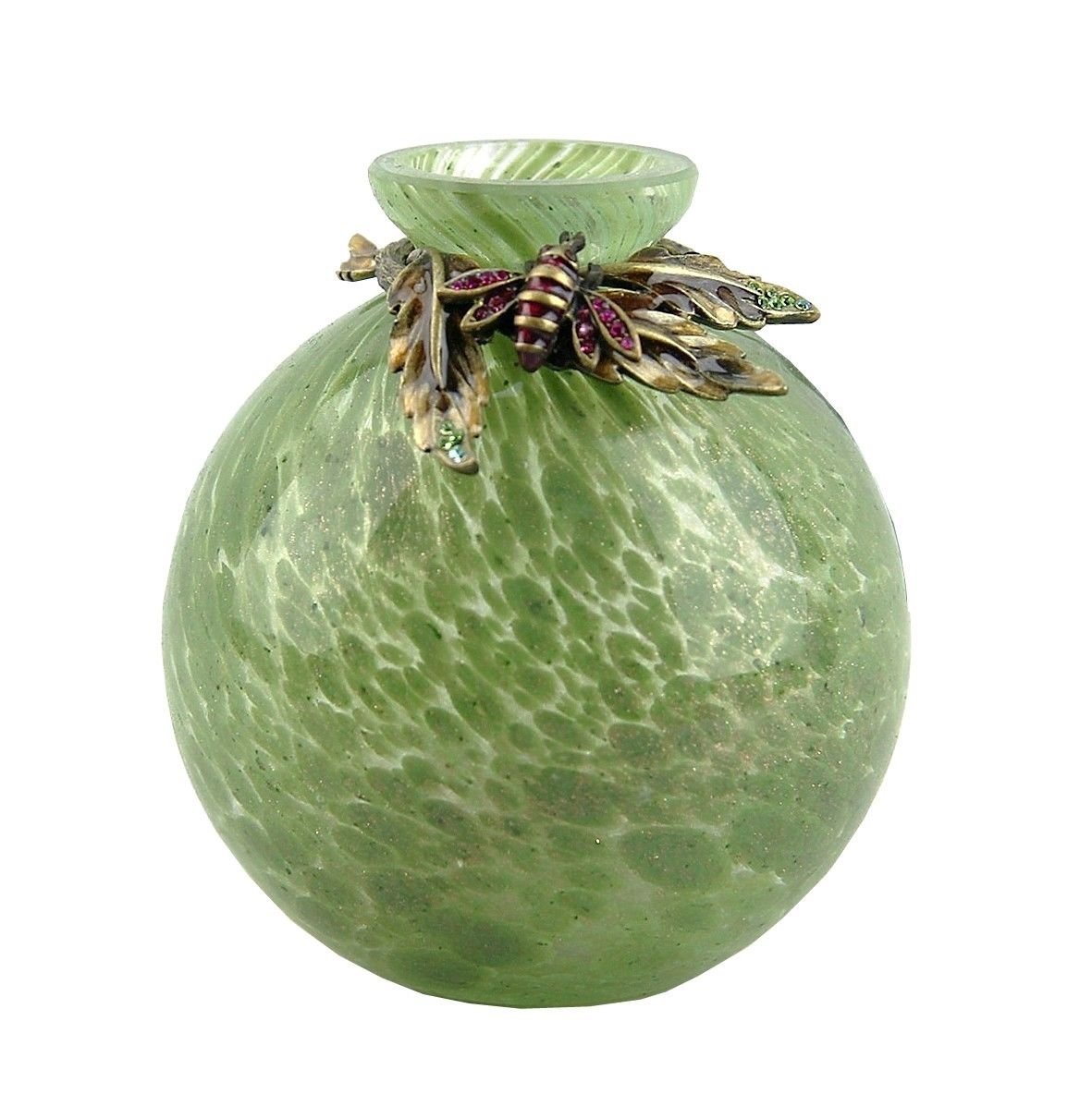 Jay Strongwater Mini Green Bee Vase - Handcrafted Home Decor for Living Room, Bedroom & Office | Elegant Floral Arrangement Centerpiece