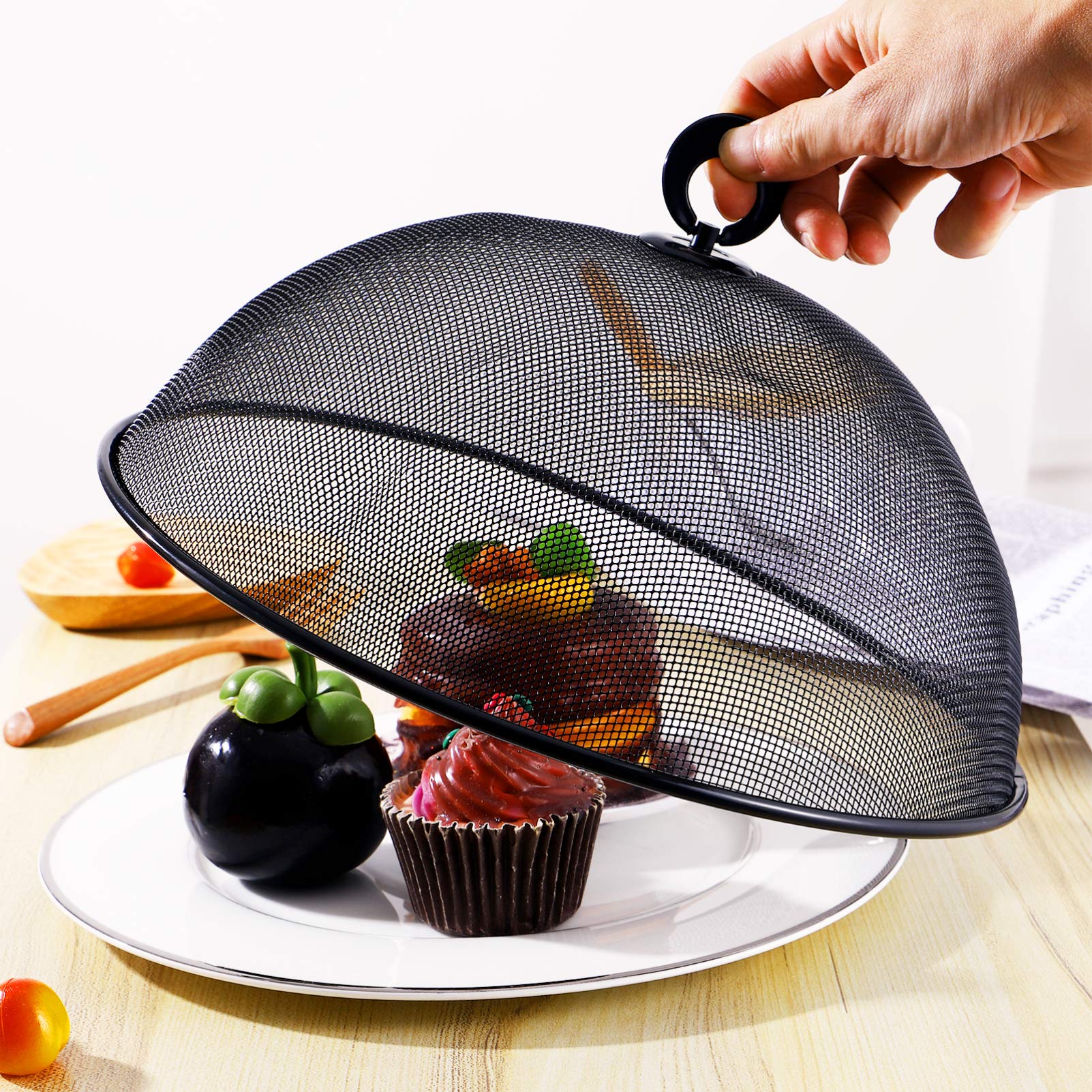 Stainless Steel Mesh Food Cover - 11.8 Inch Reusable Fine Mesh Food Tent for Outdoor Dining, Picnics & BBQs - Keeps Bugs Away While Allowing Airflow