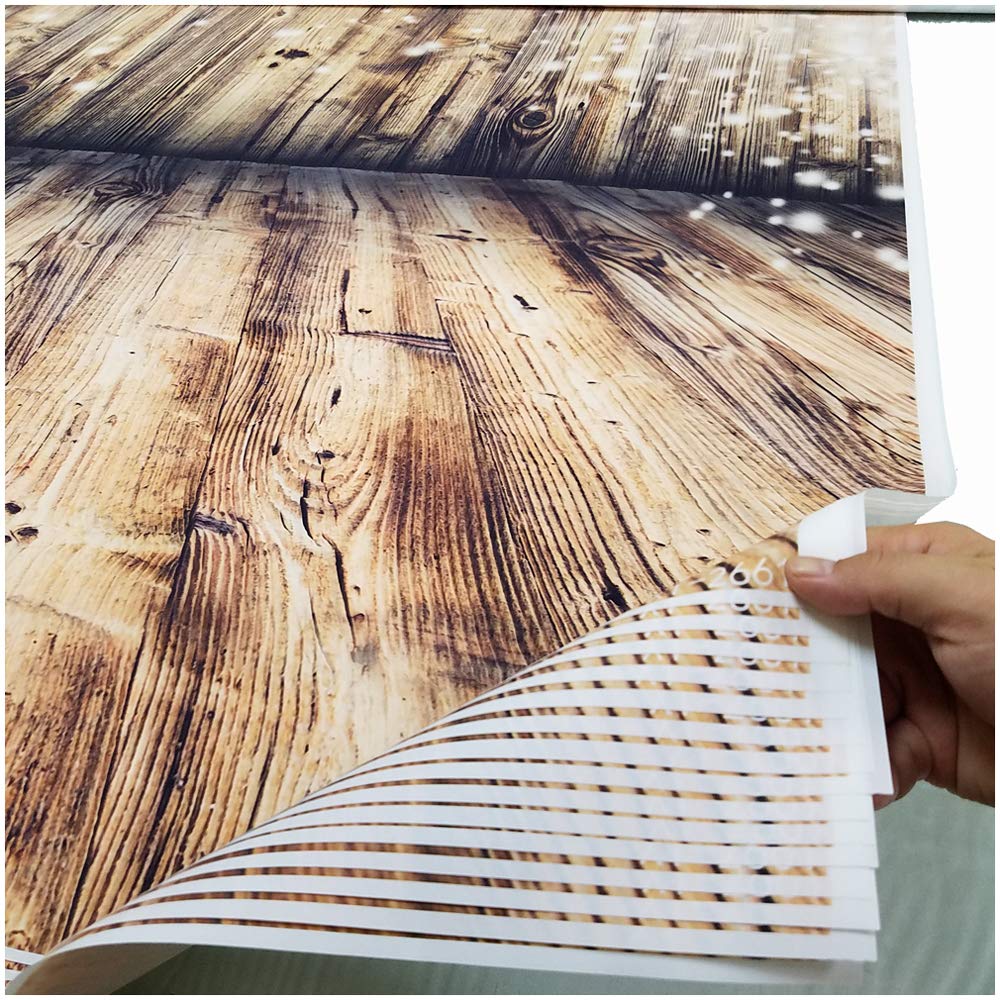 Christmas Photography Backdrop - Wooden Plank & Snowflakes for Party Photo Booth & Wall Decor