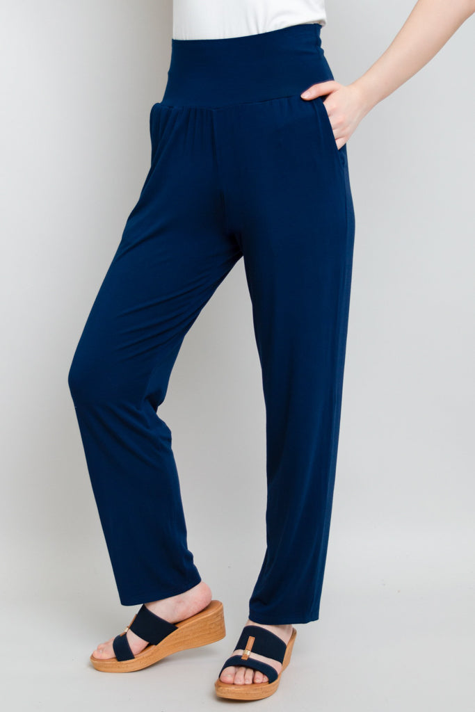 Clair Pant - Soft Bamboo Fabric Indigo Women's Pants | Comfortable Lounge Wear for Yoga, Travel & Everyday Casual Outfits