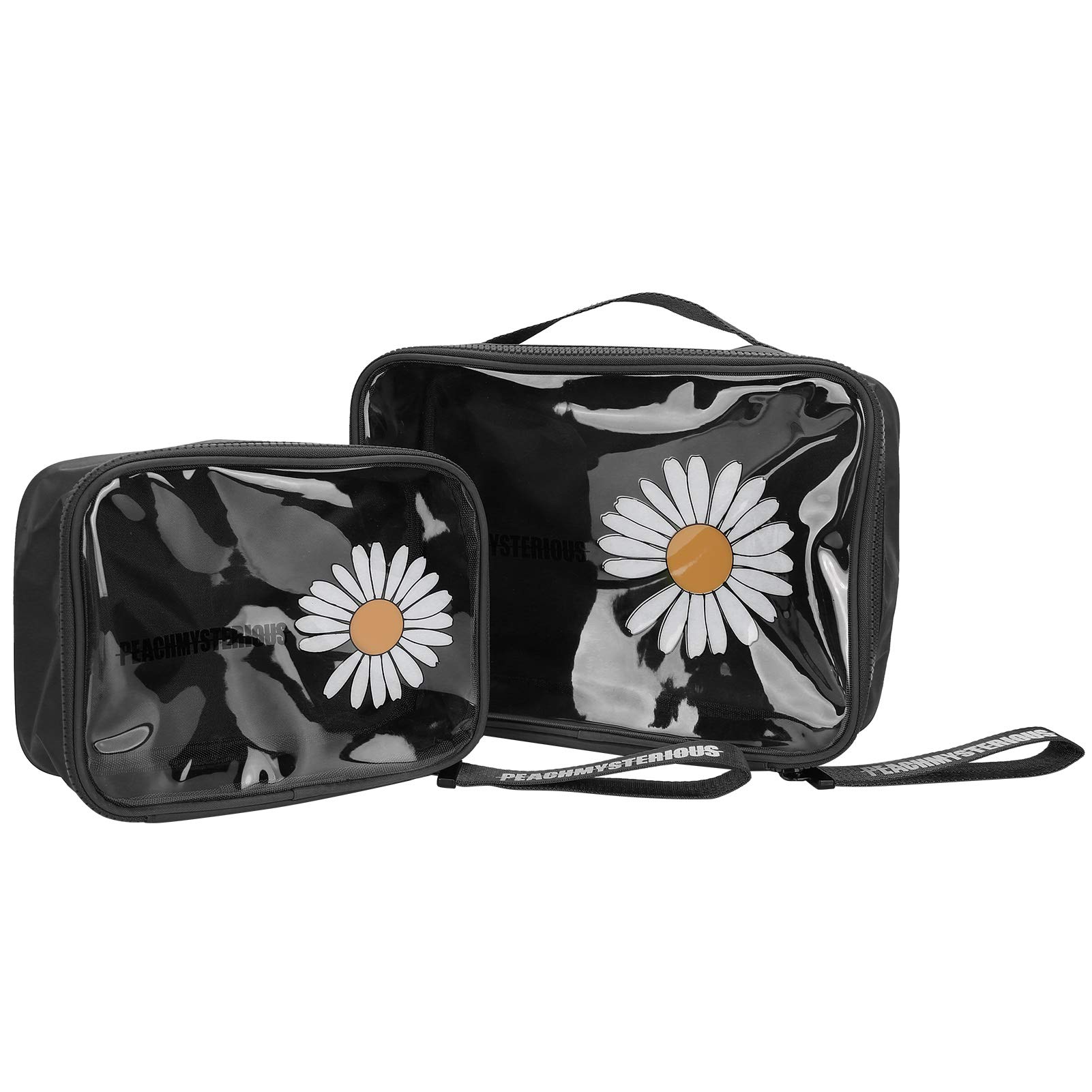 Tomanbery 2-Piece Professional Makeup Brush Organizer Pouch - Waterproof Cosmetic Storage Bag for Women & Girls (Black) | Perfect for Travel, Home Vanity & Salon Use