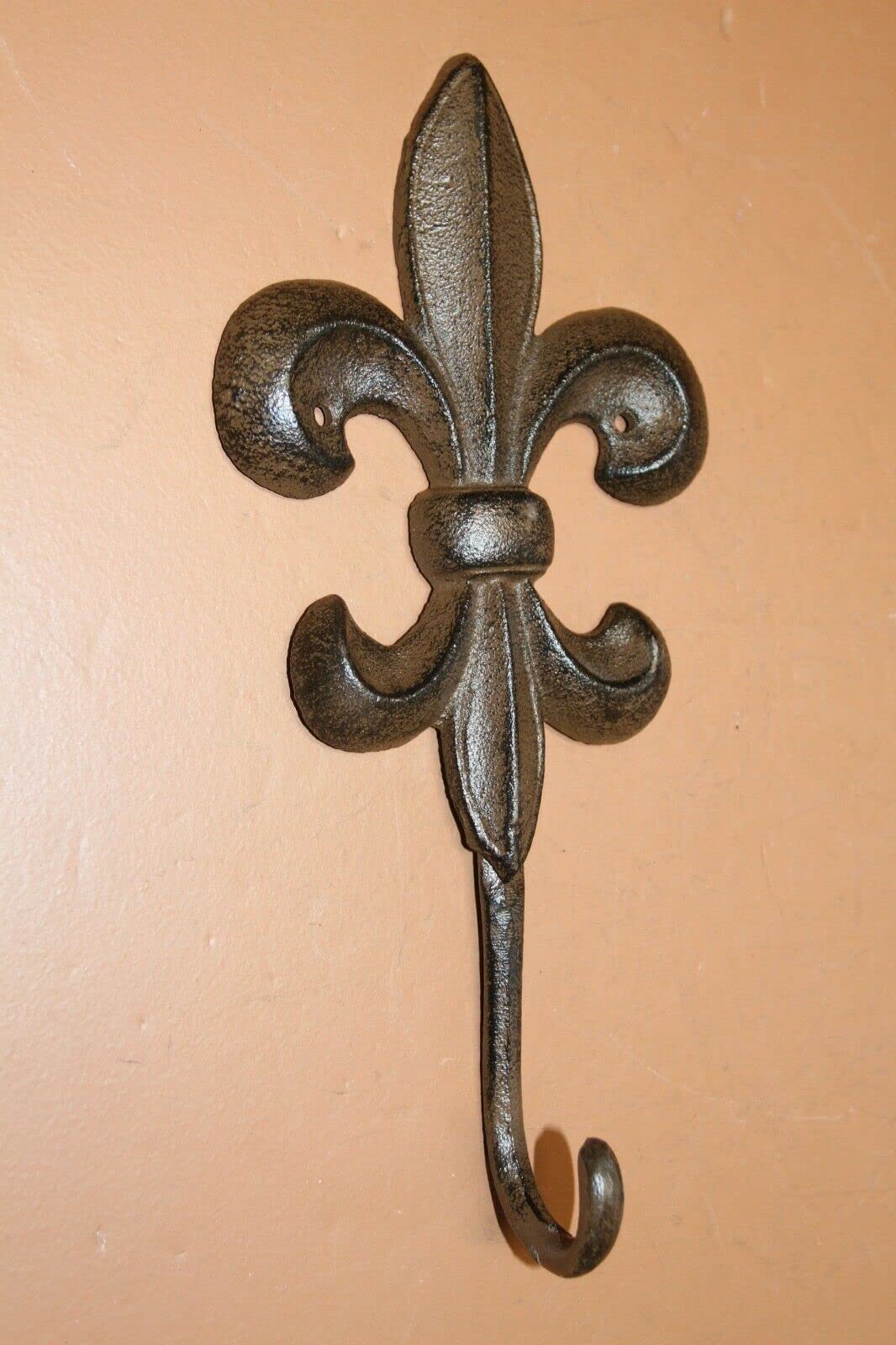 8 Pack Large Fleur De Lis Curtain Tiebacks - Solid Cast Iron Drapery Holdbacks for Drapes, Curtains & Sheers - Elegant Window Decor for Living Room, Bedroom & Dining Room