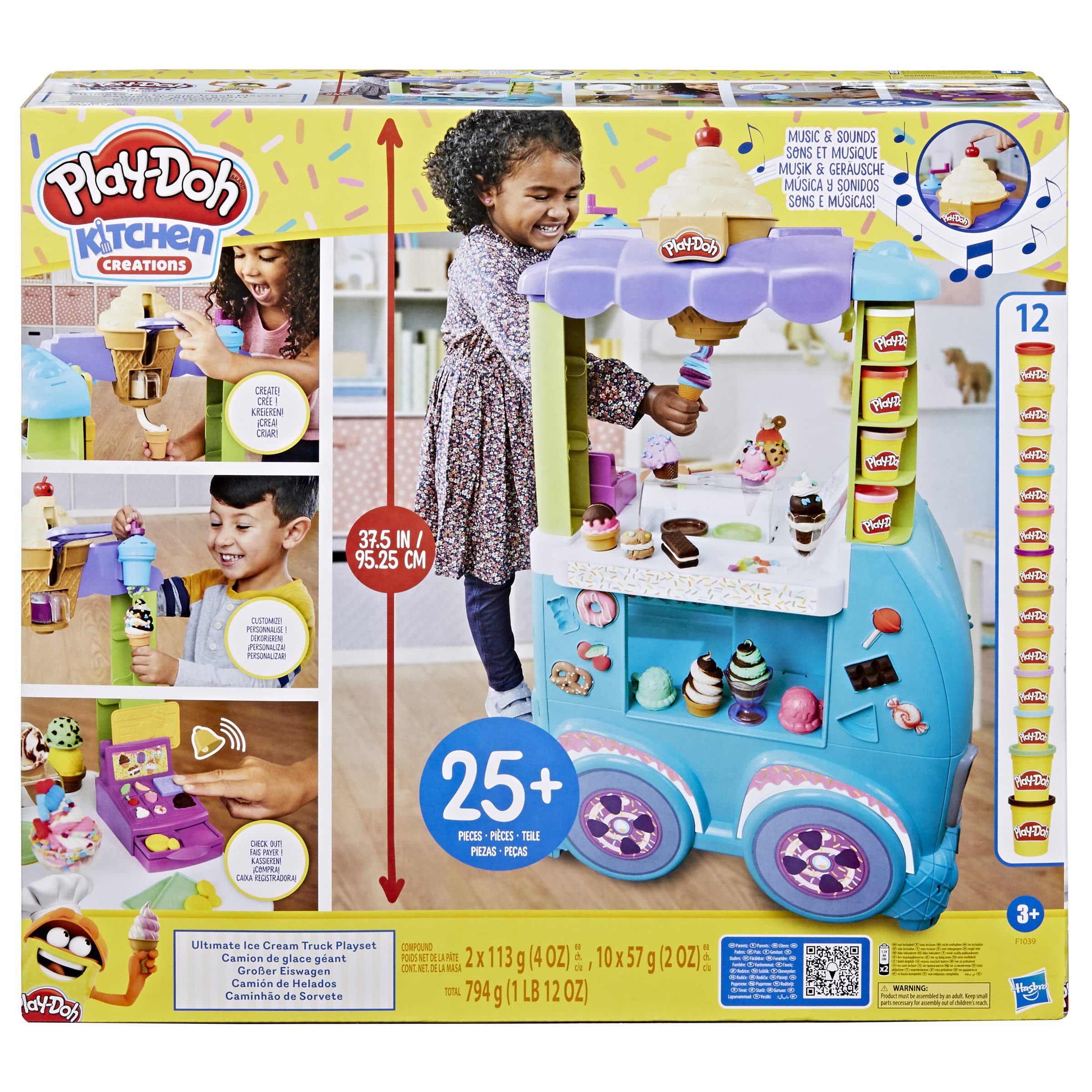 Play-Doh Ultimate Ice Cream Truck Playset - Pretend Play Toy for Kids Ages 3+ - Creative Fun with Modeling Clay for Birthday & Party Activities