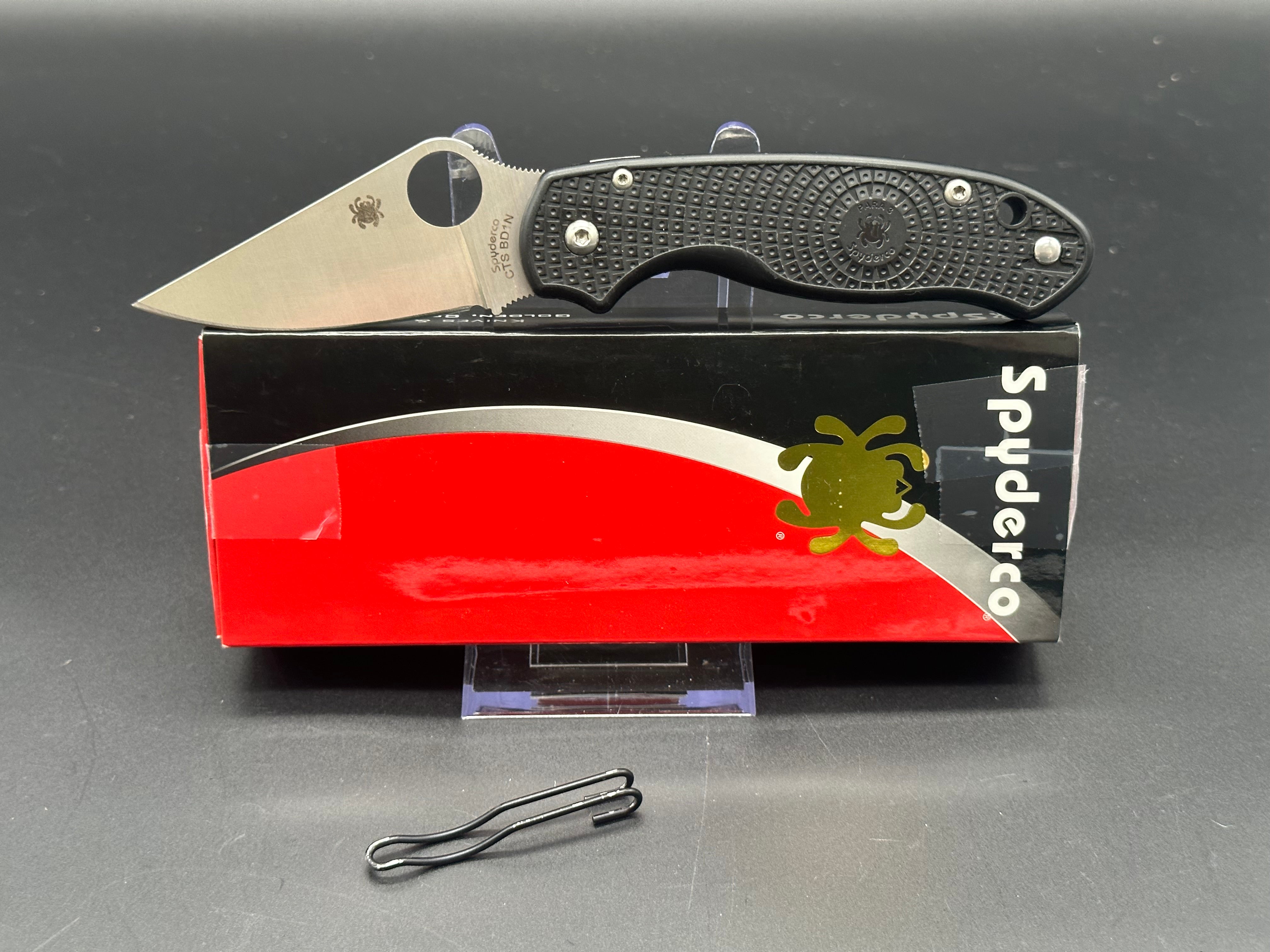 Spyderco Para 3 Lightweight Folding Knife with CTS BD1N Steel Blade - EDC, Outdoor, Camping & Everyday Carry Pocket Knife