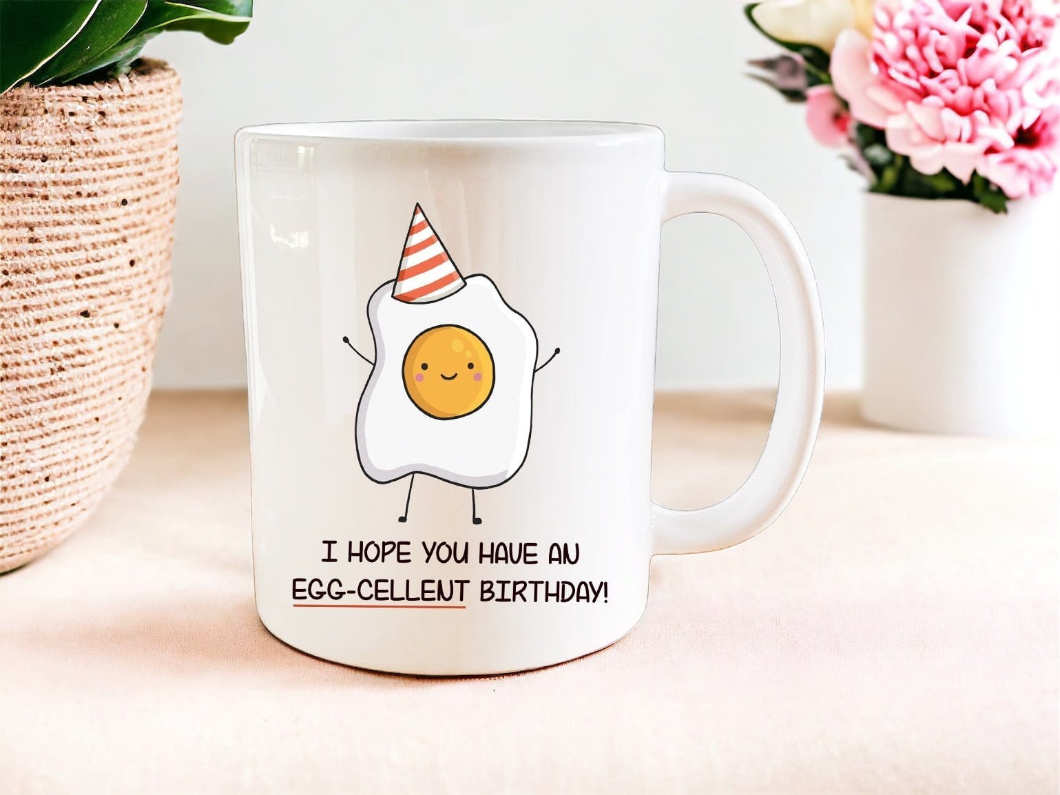Funny Birthday Coffee Mug - 'Have an Egg-cellent Birthday' Gift for Friends & Family - Perfect for Office, Home, or Party Celebrations