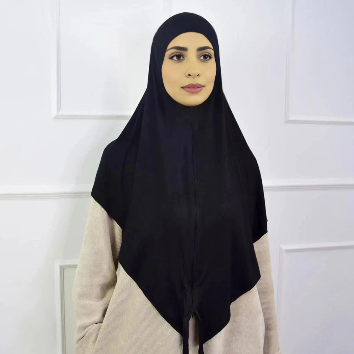 Zipper Khimar Scarf #24933 - Modest Islamic Prayer Hijab for Women - Perfect for Daily Wear, Prayer, and Special Occasions